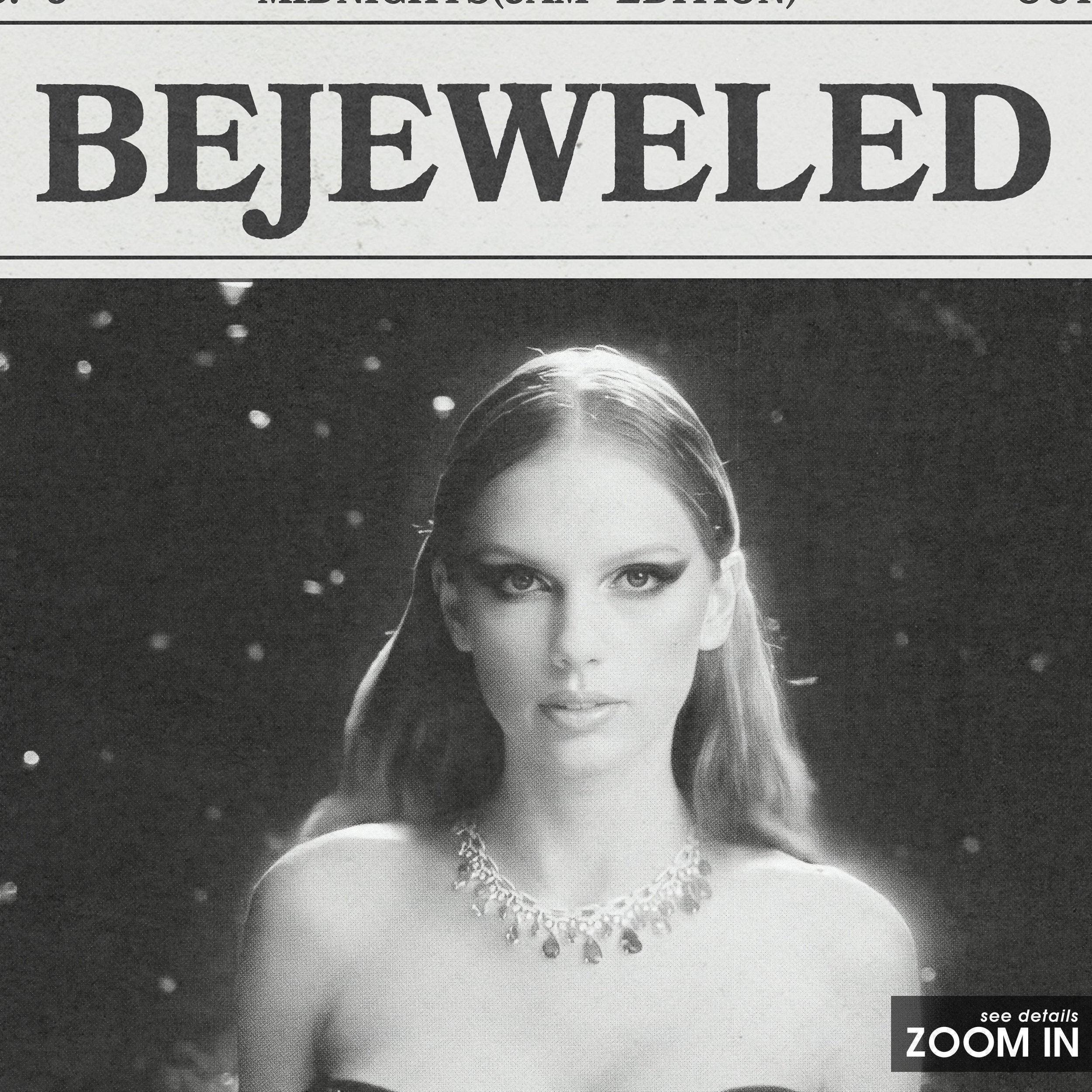 Taylor Swift Retro Newspaper Print, Bejeweled Poster