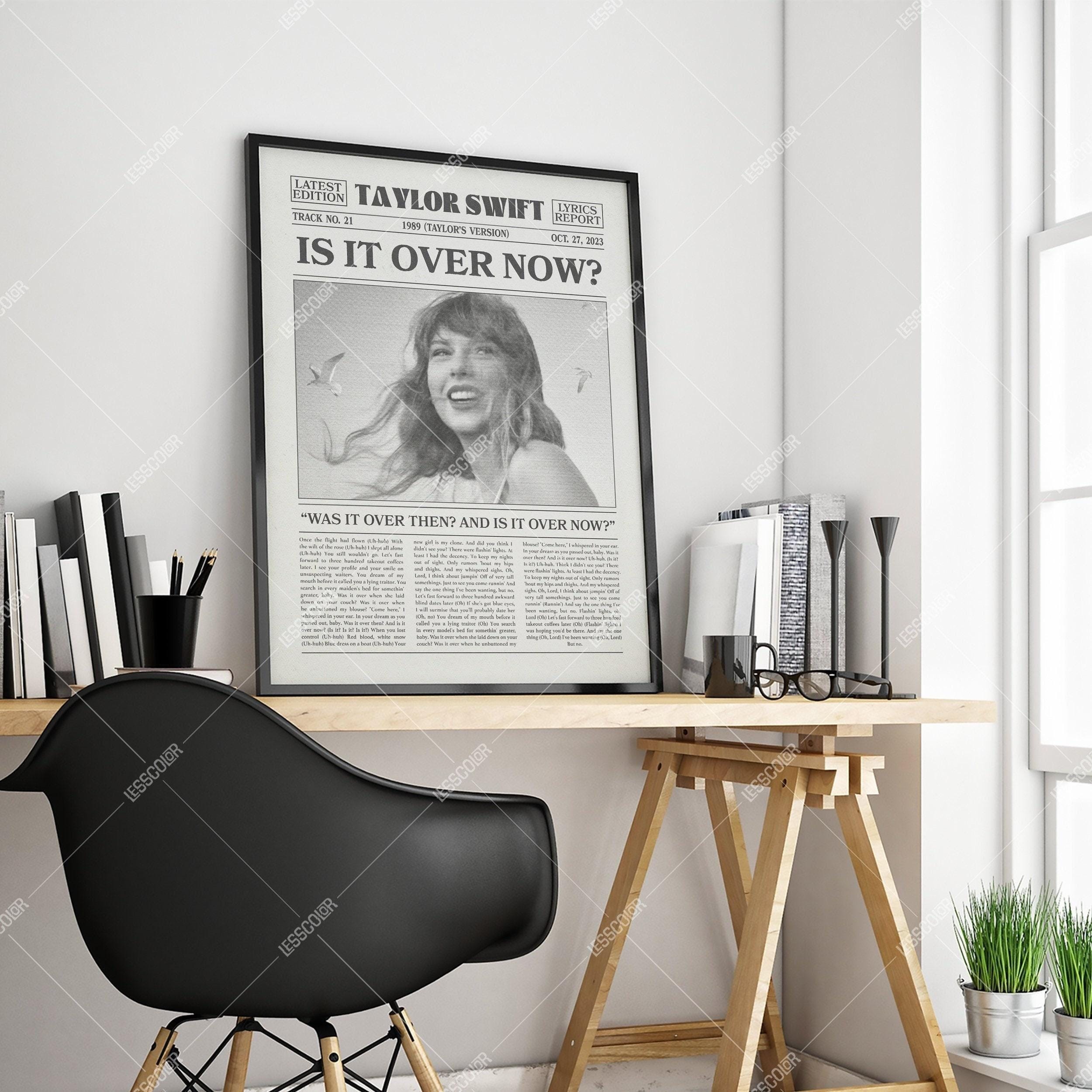 Taylor Swift Retro Newspaper Print, Is It Over Now? Poster