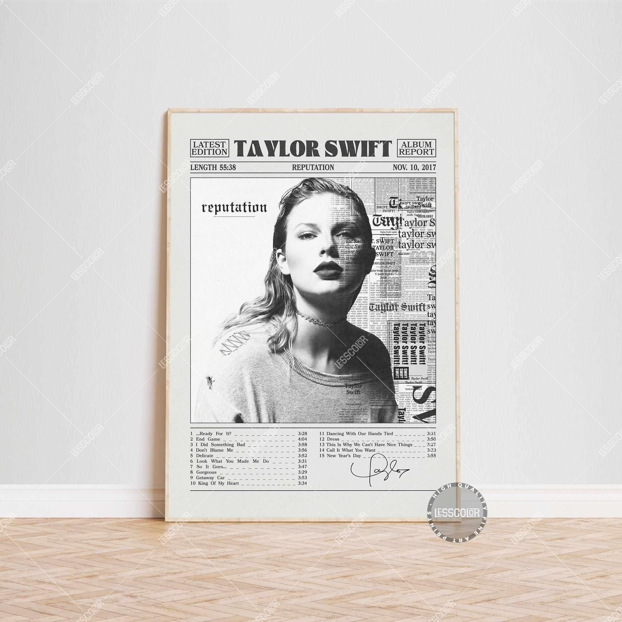 Taylor Swift Retro Newspaper Print, Reputation Poster