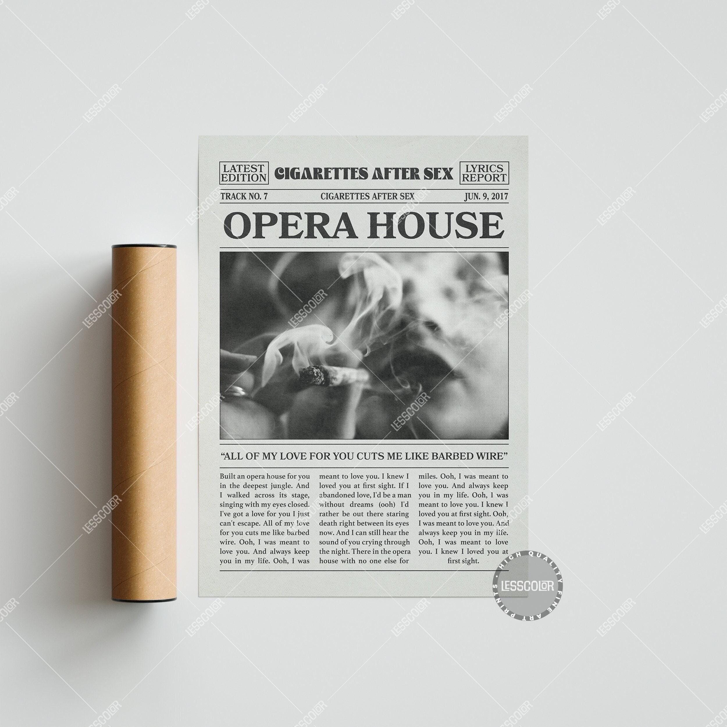 Cigarettes After Sex Retro Newspaper Print, Opera House Poster