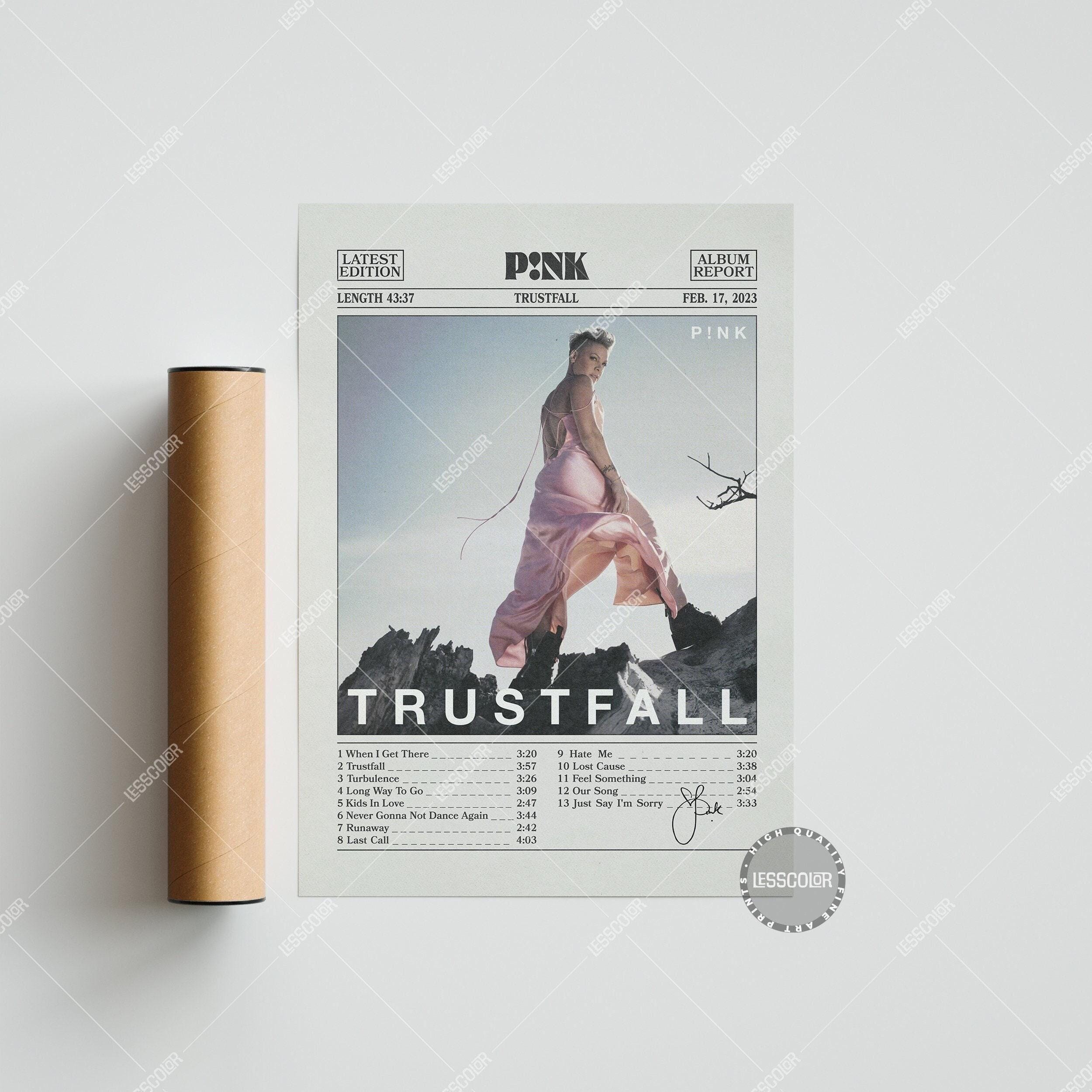 P!nk Retro Newspaper Print, Trustfall Poster
