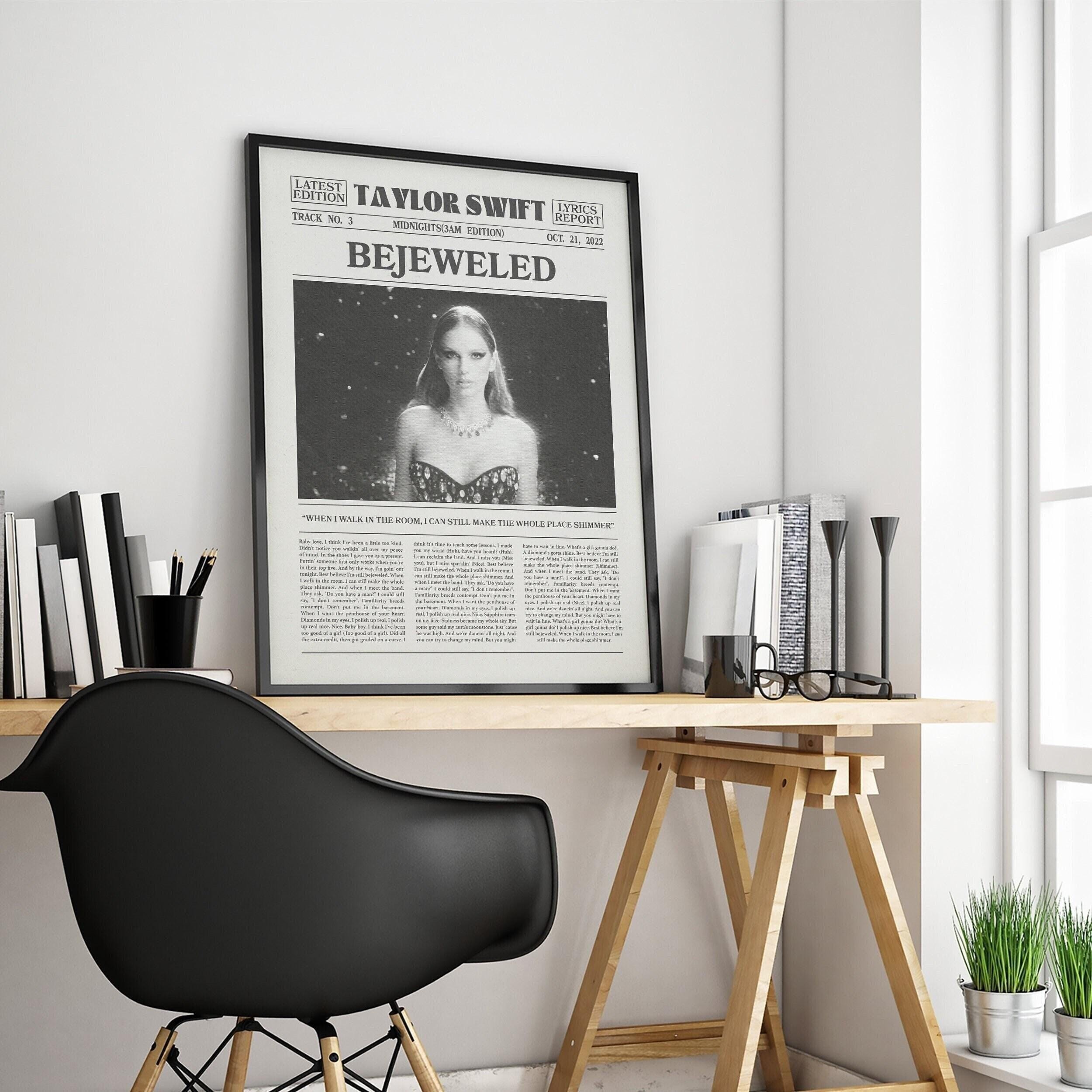 Taylor Swift Retro Newspaper Print, Bejeweled Poster