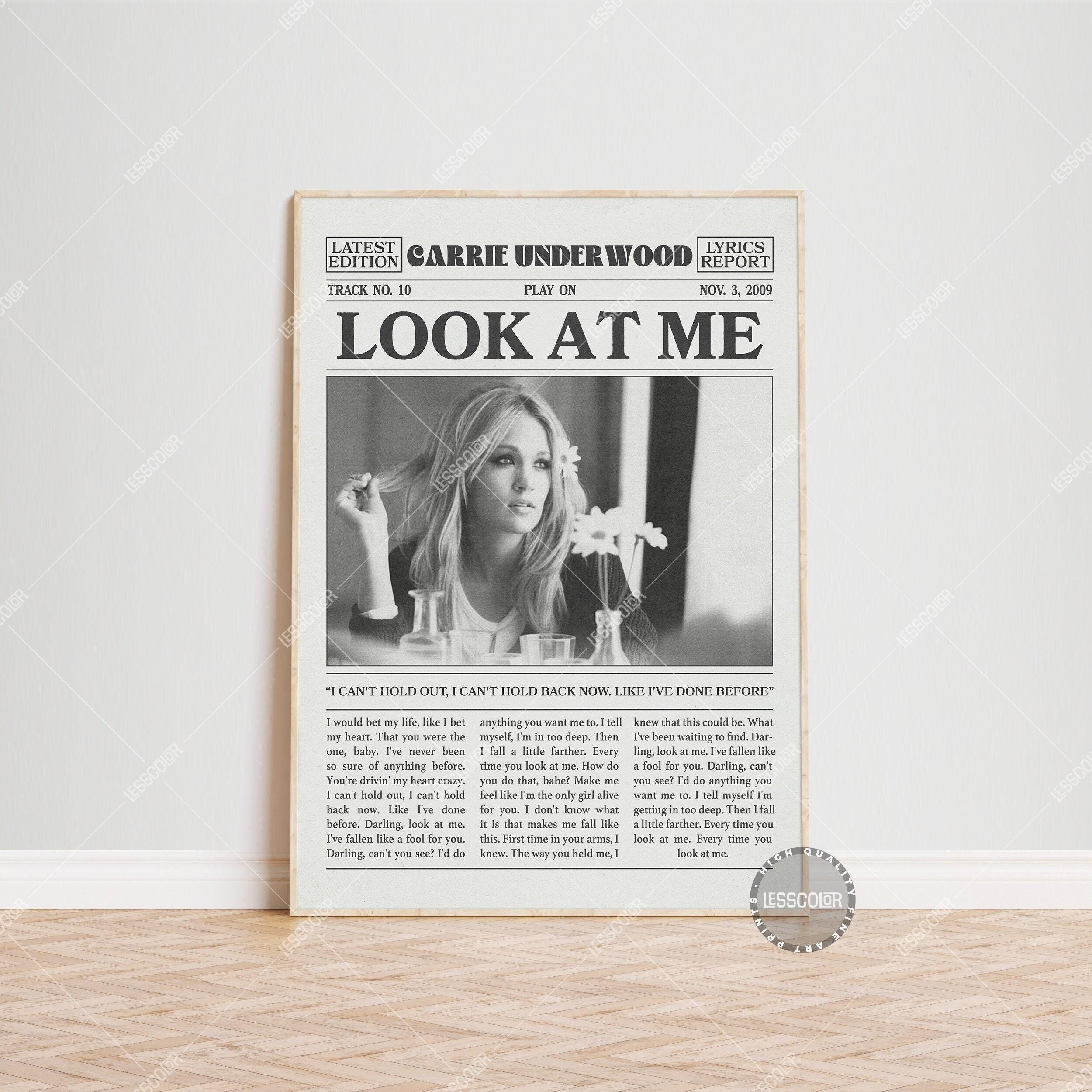 Carrie Underwood Retro Newspaper Print, Look at Me Poster