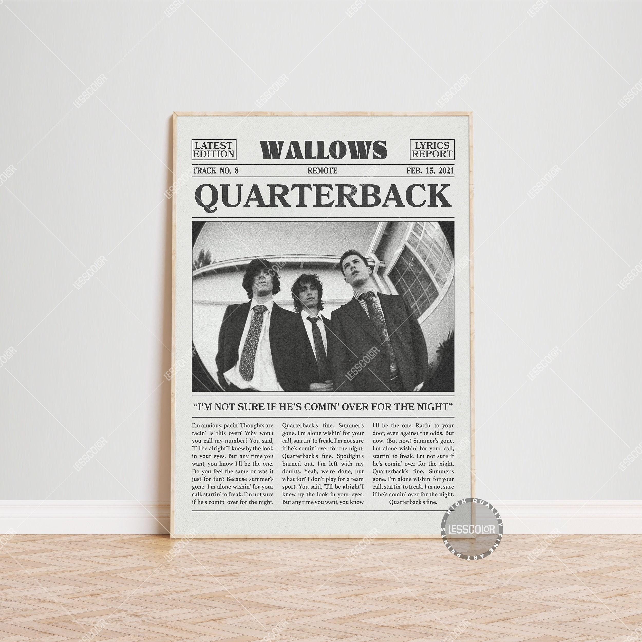 Wallows Retro Newspaper Print, Quarterback Poster