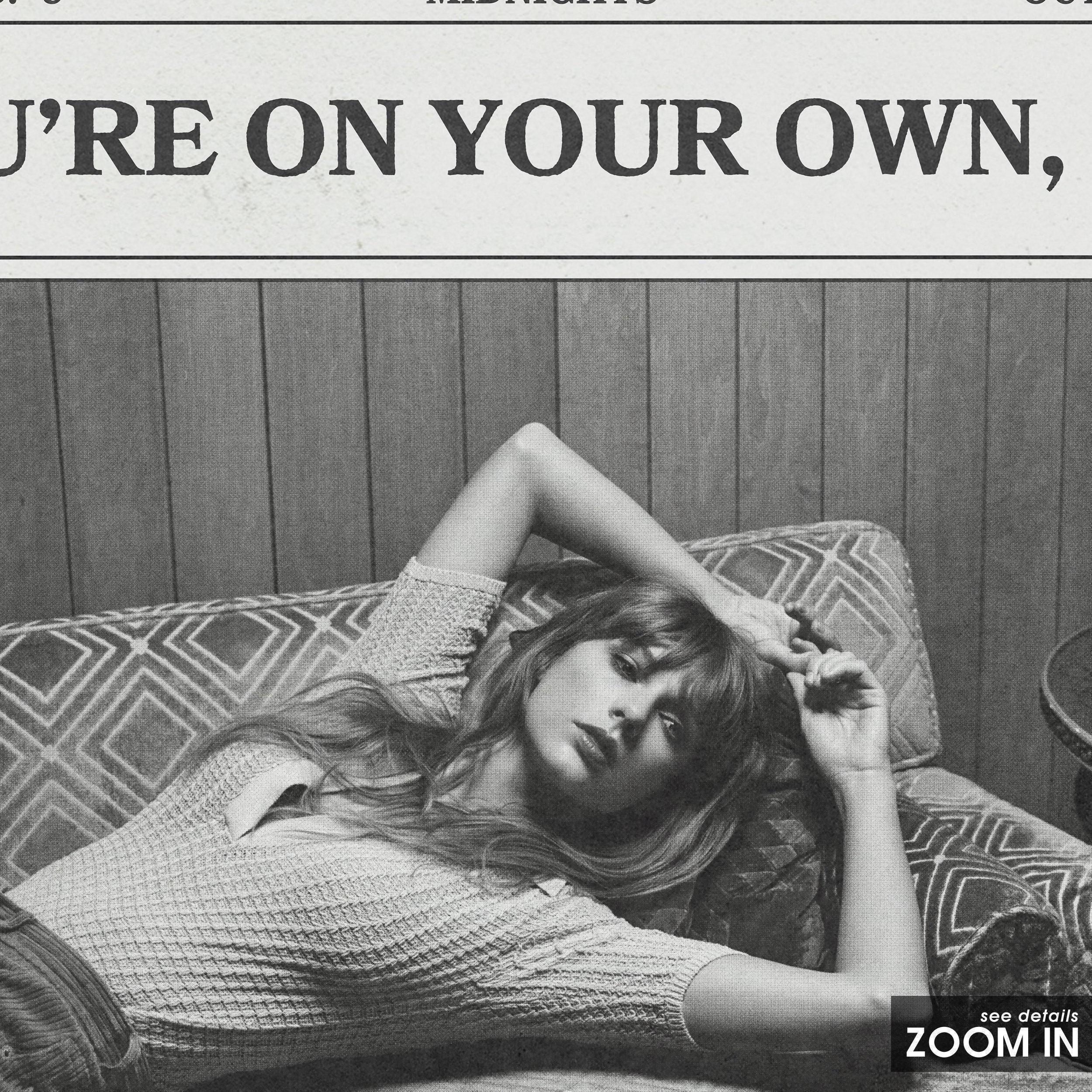 Taylor Swift Retro Newspaper Print, You're on your own kid Poster