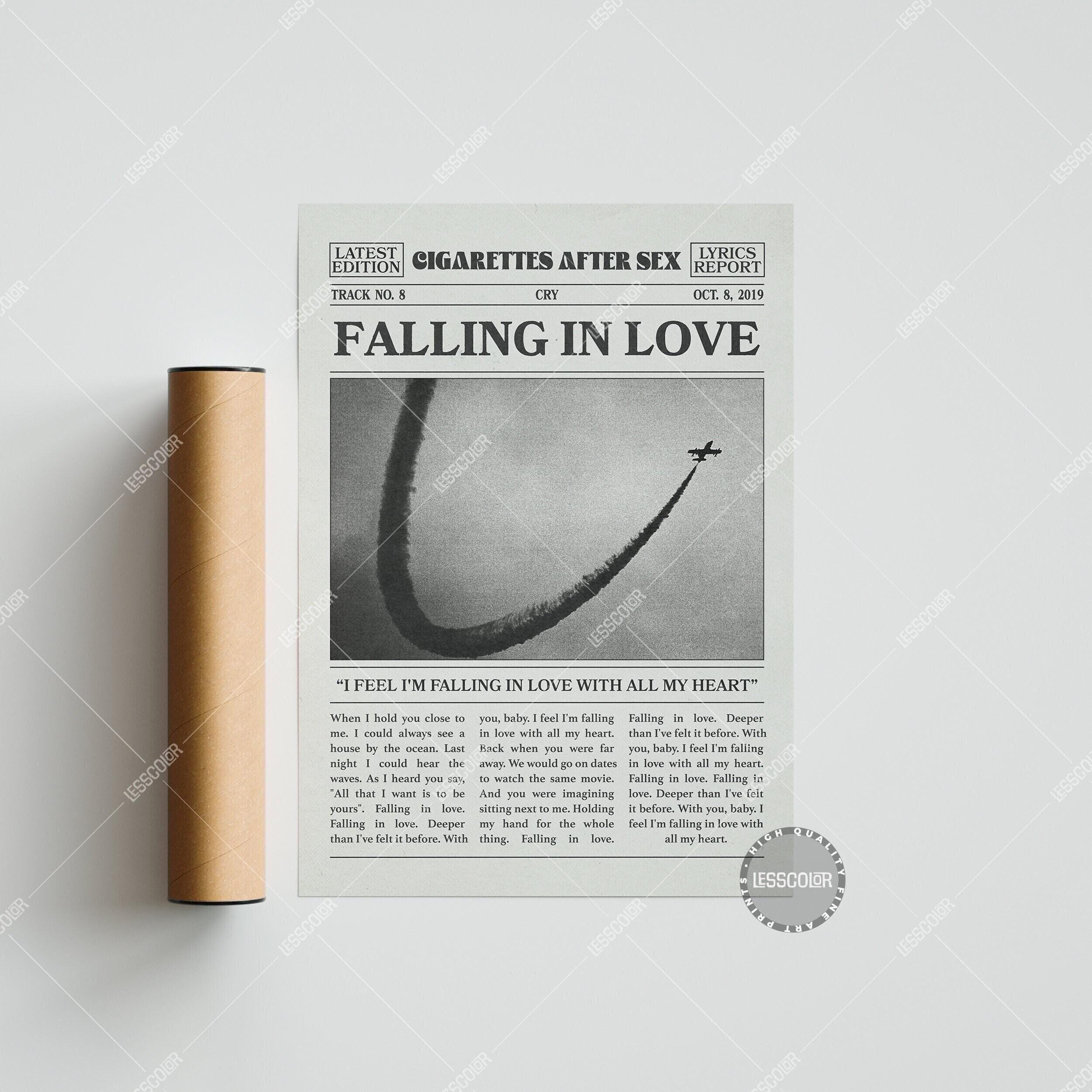 Cigarettes After Sex Retro Newspaper Print, Falling in Love Poster