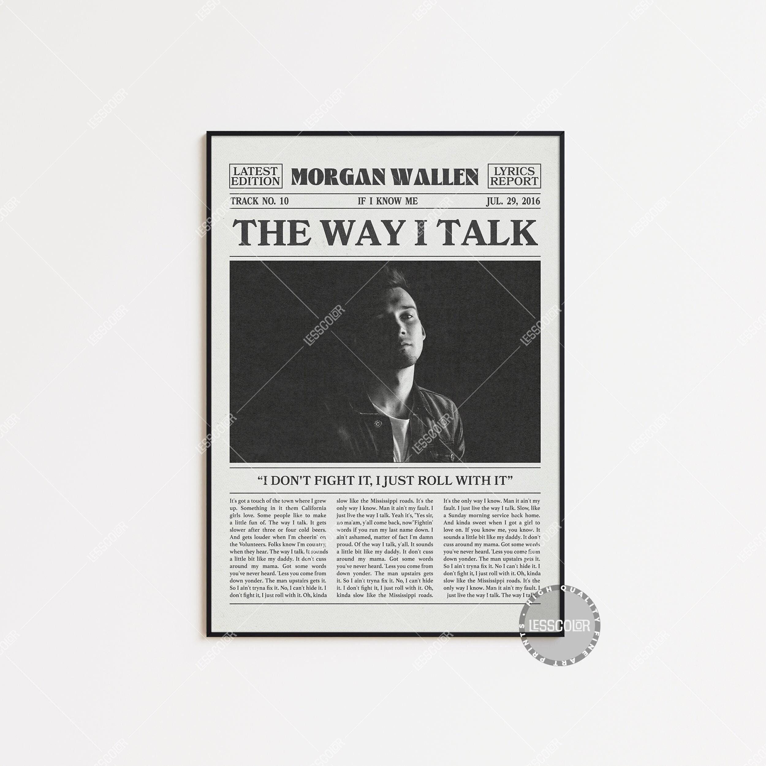 Morgan Wallen Retro Newspaper Print, The Way I Talk Poster main variant image