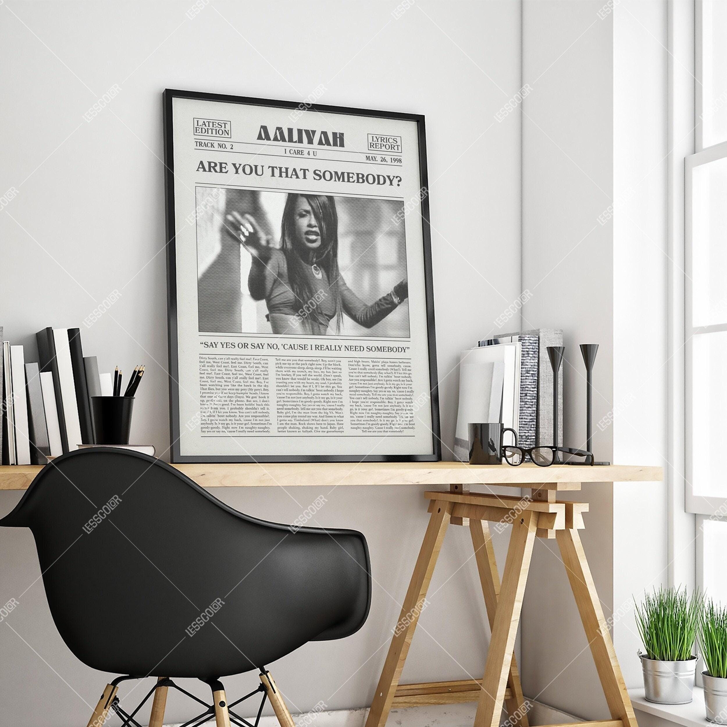 Aaliyah Retro Newspaper Print, Are You That Somebody Poster
