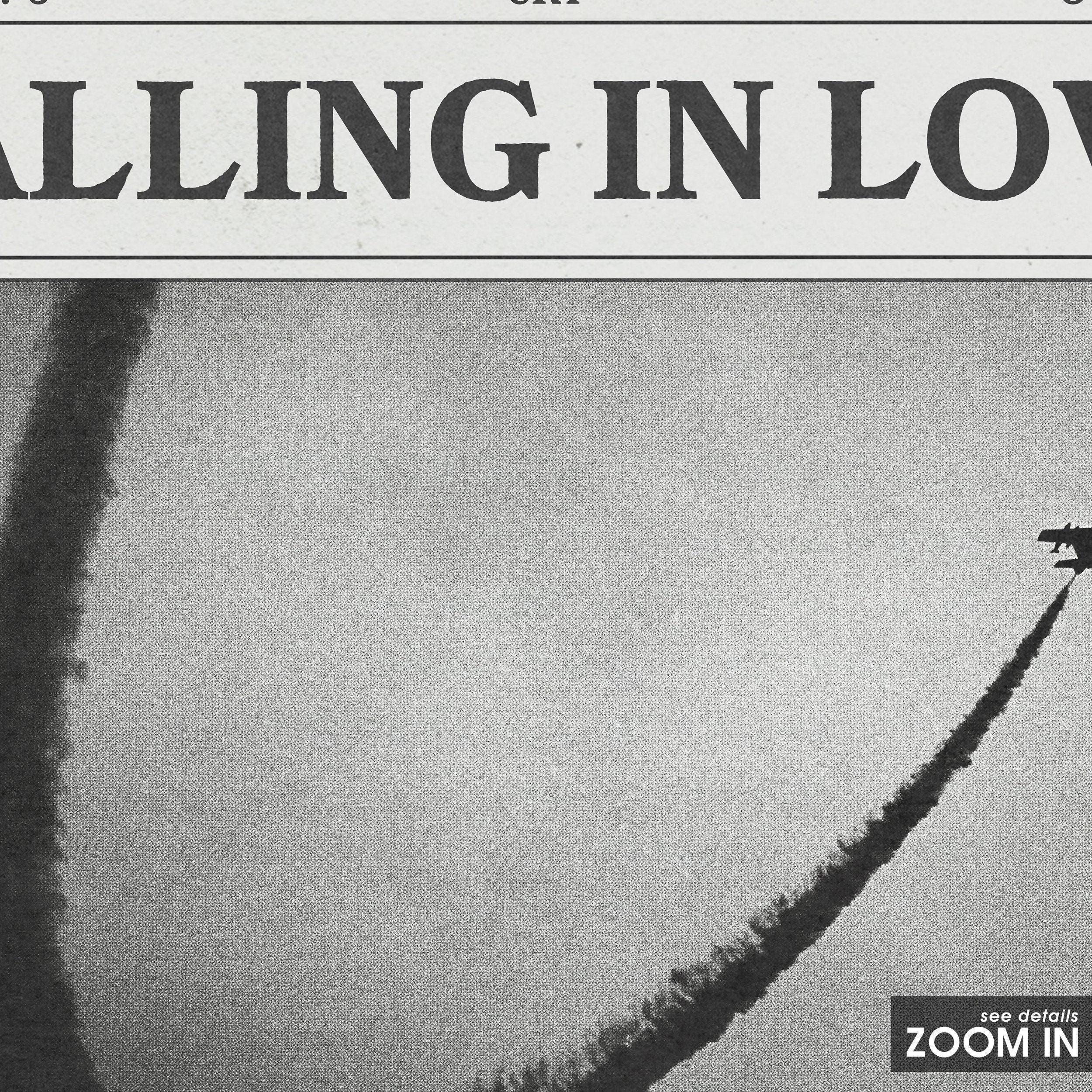 Cigarettes After Sex Retro Newspaper Print, Falling in Love Poster