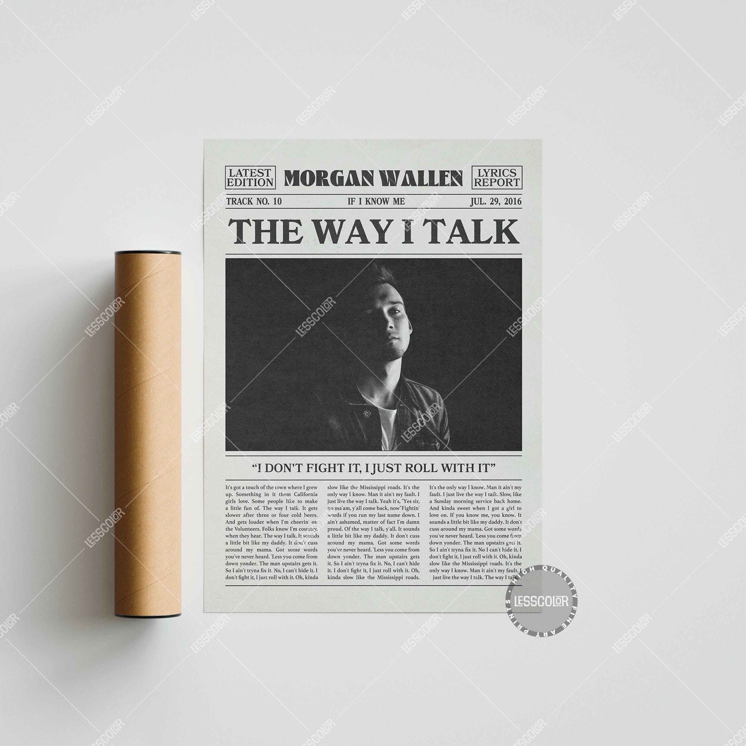 Morgan Wallen Retro Newspaper Print, The Way I Talk Poster