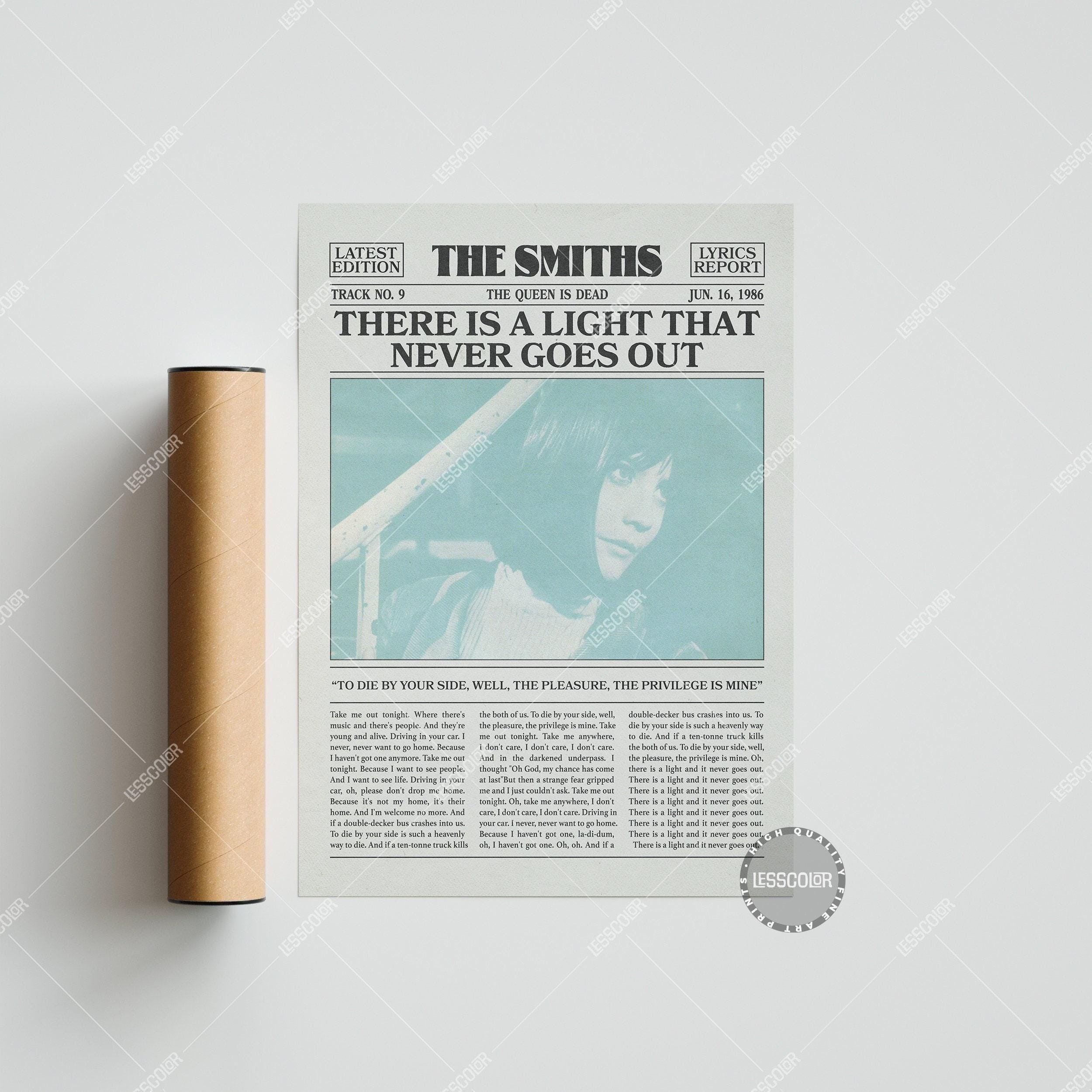 The Smiths Retro Newspaper Print, There Is a Light That Never Goes Out Poster