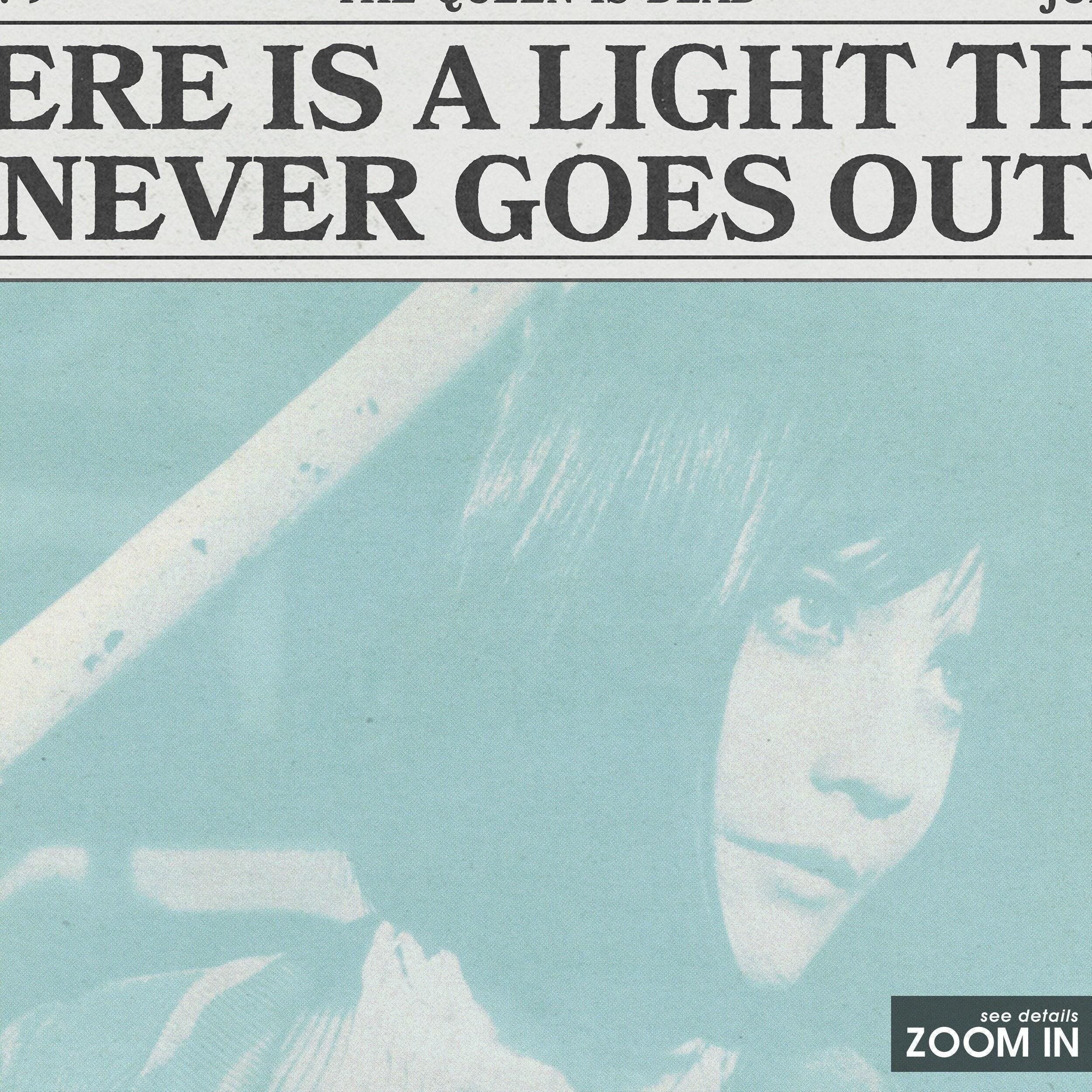 The Smiths Retro Newspaper Print, There Is a Light That Never Goes Out Poster