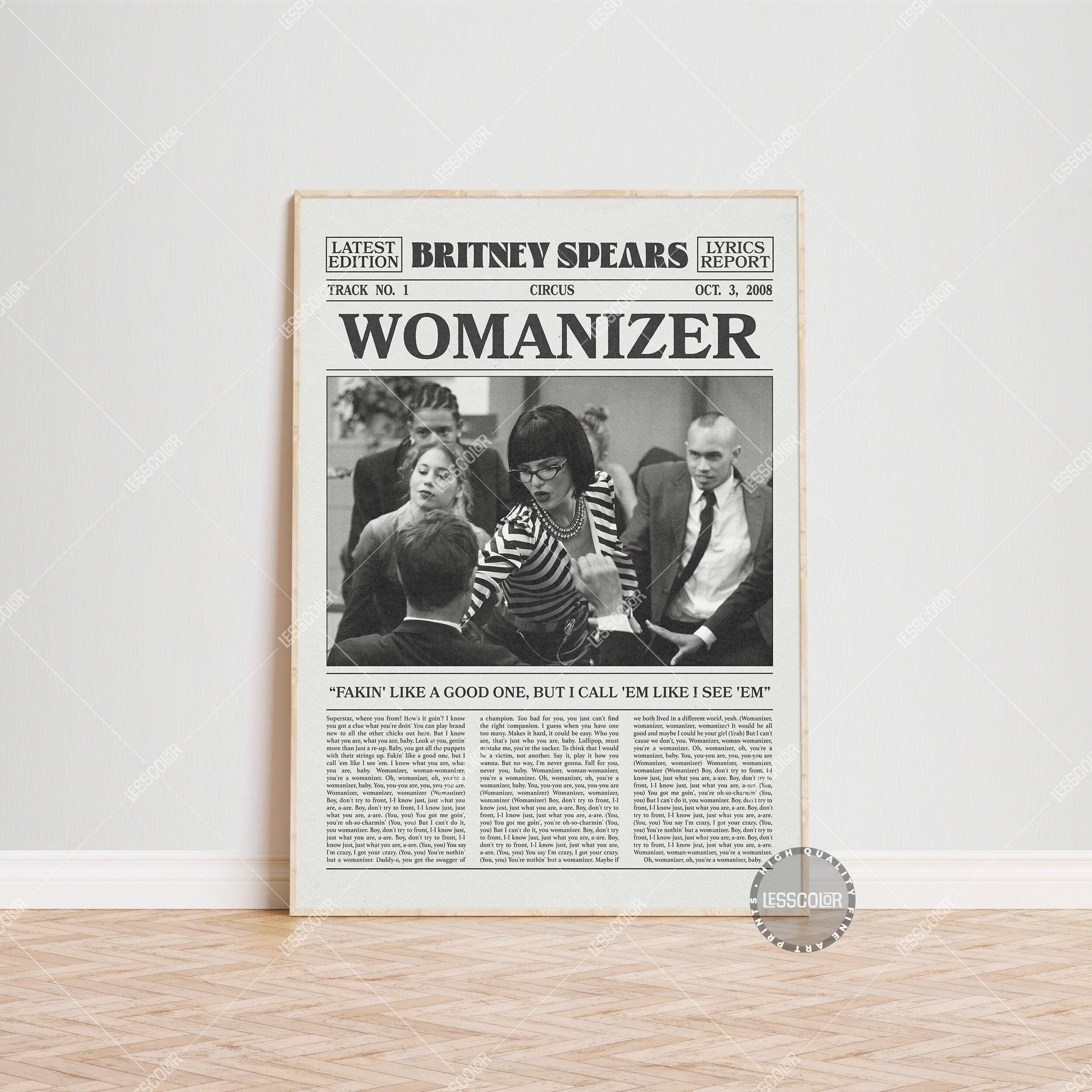 Britney Spears Newspaper Print, Womanizer Poster