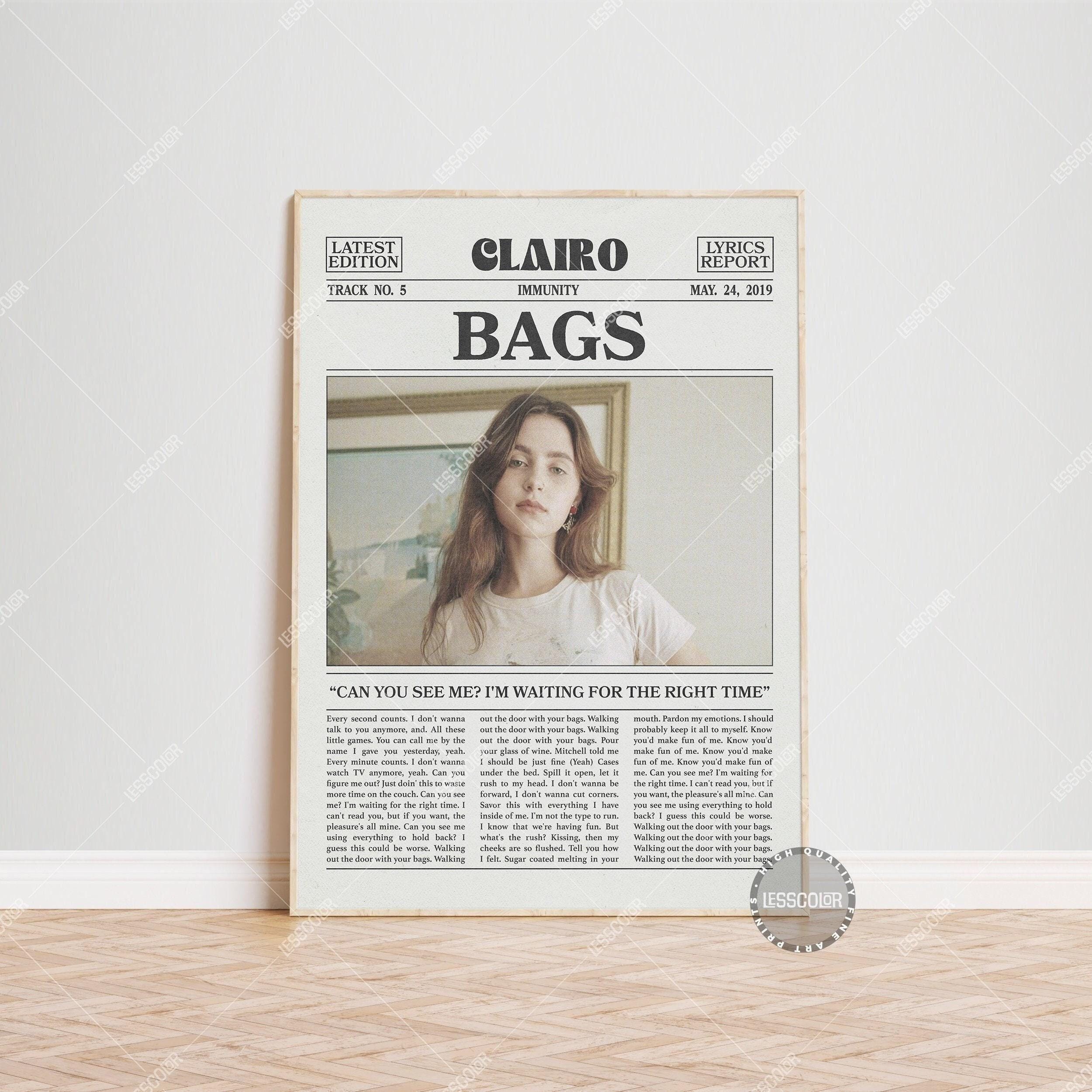 Clairo Retro Newspaper Print, Bags Poster