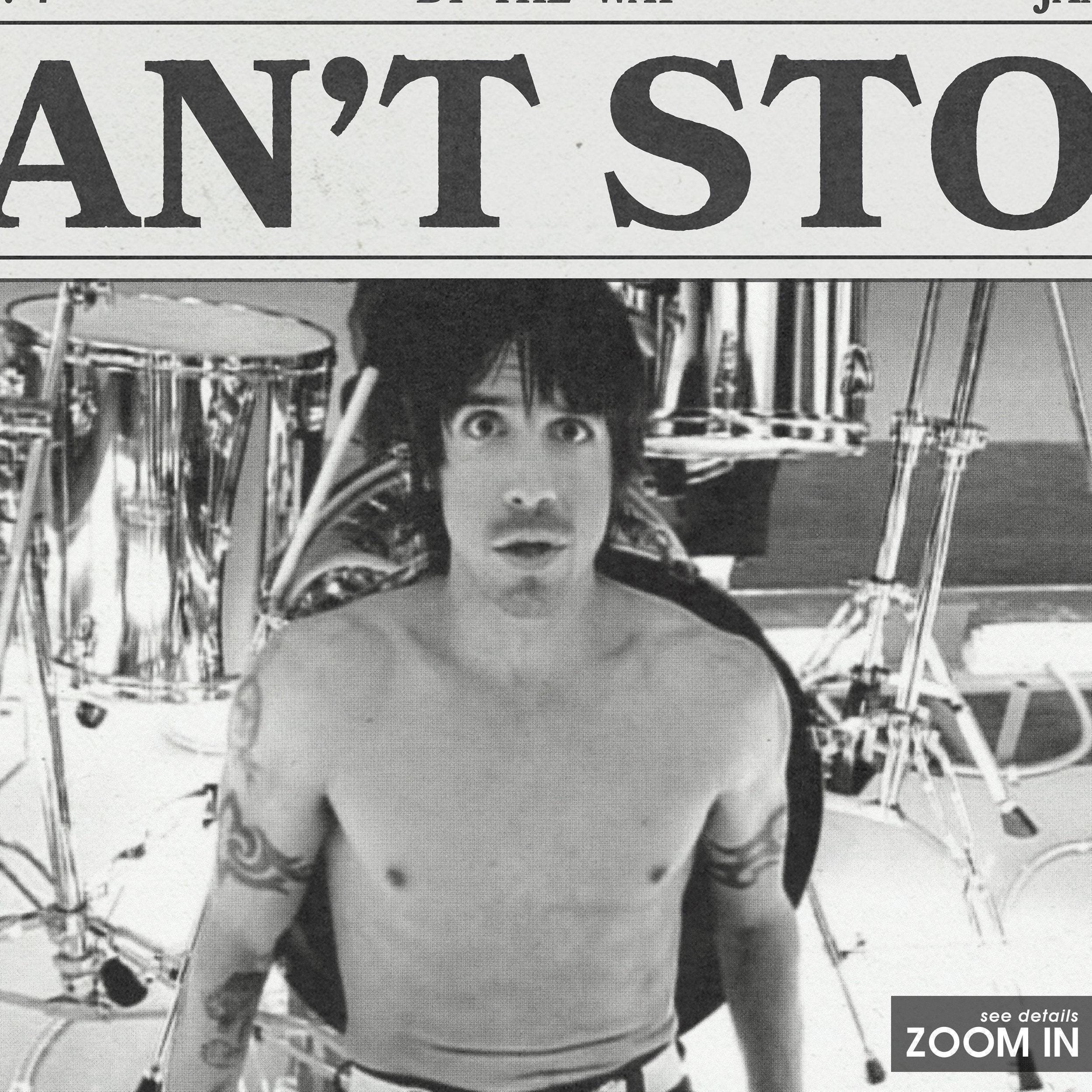 Red Hot Chili Peppers Retro Newspaper Print, Can't Stop Poster