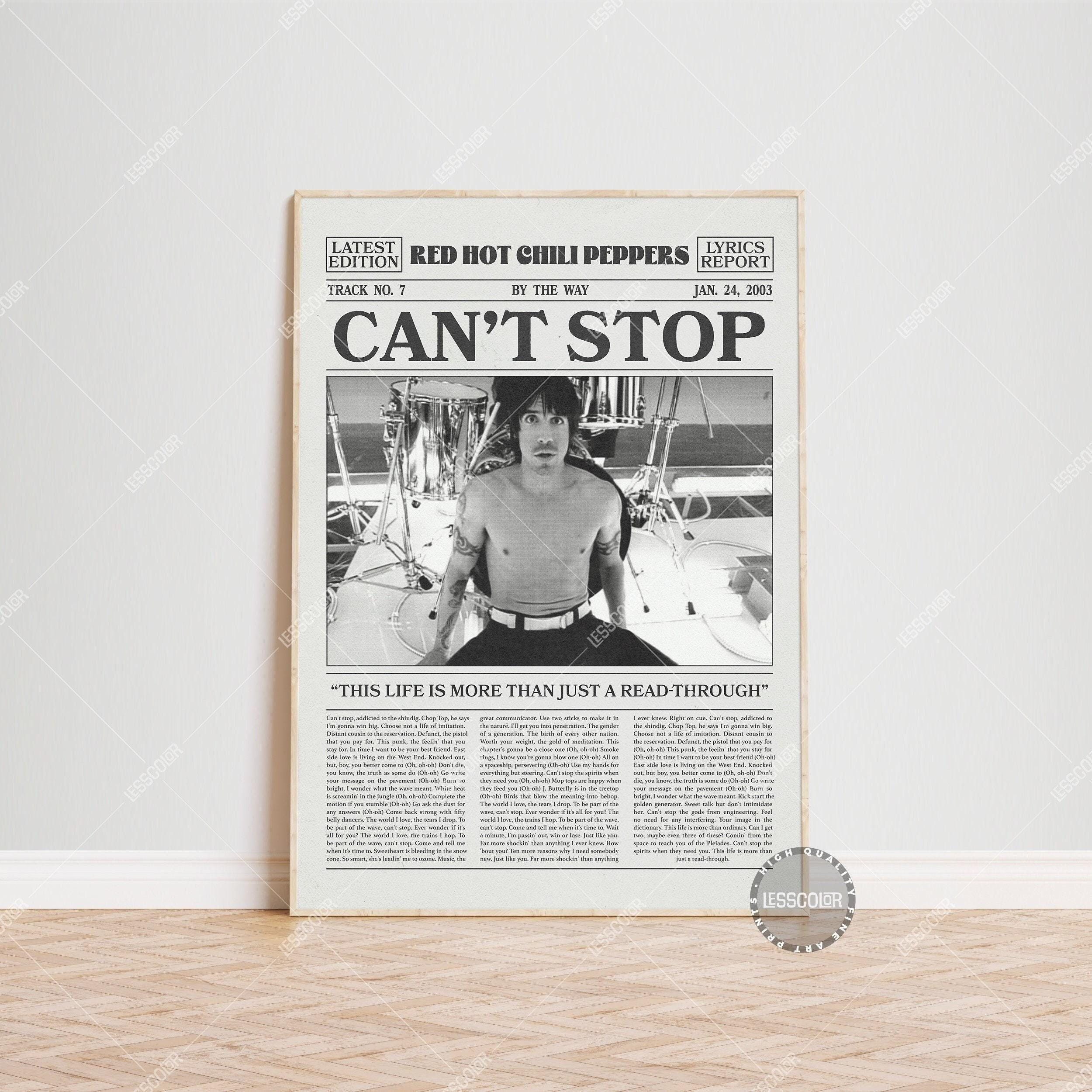 Red Hot Chili Peppers Retro Newspaper Print, Can't Stop Poster