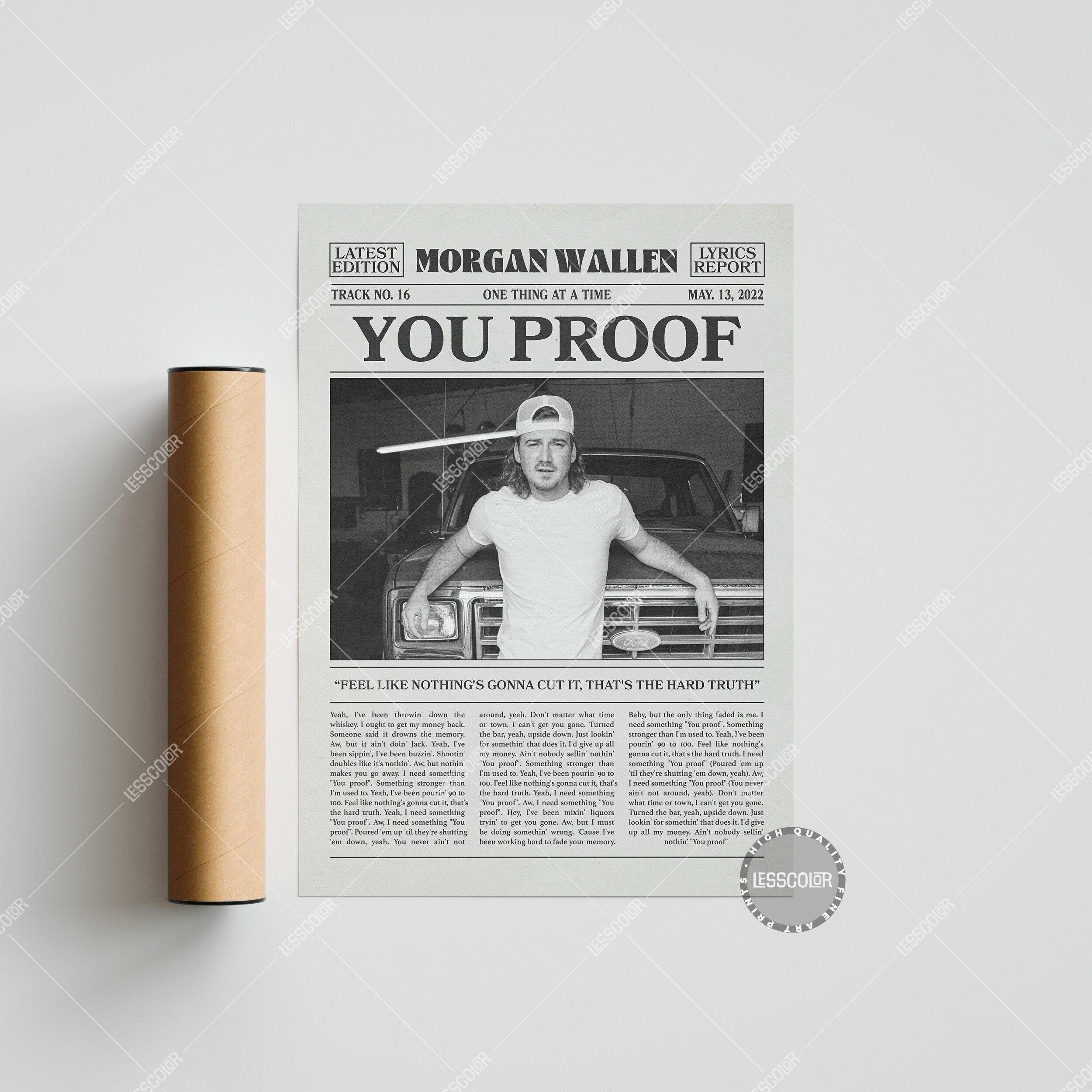 Morgan Wallen Retro Newspaper Print, You Proof Poster