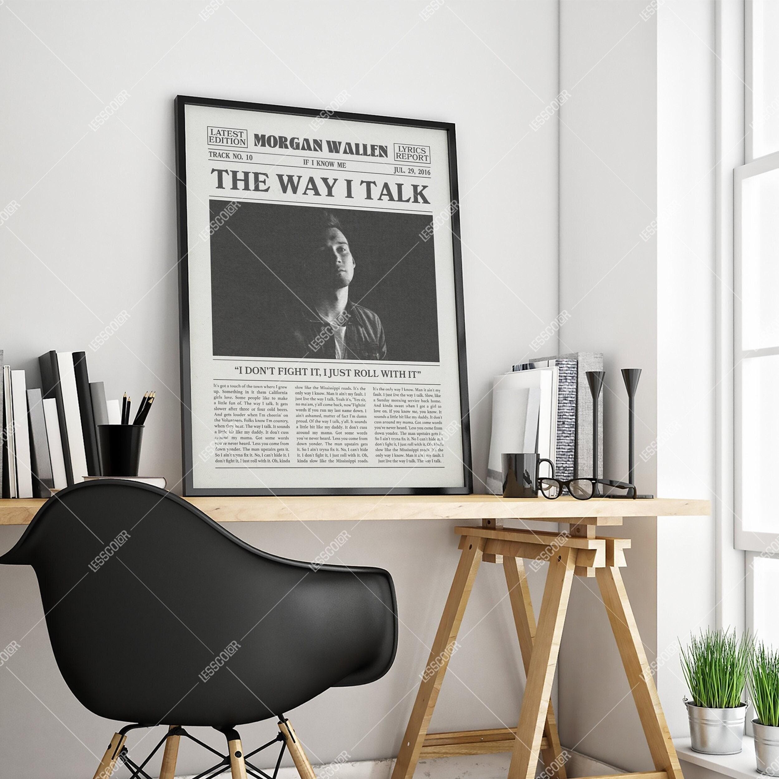Morgan Wallen Retro Newspaper Print, The Way I Talk Poster