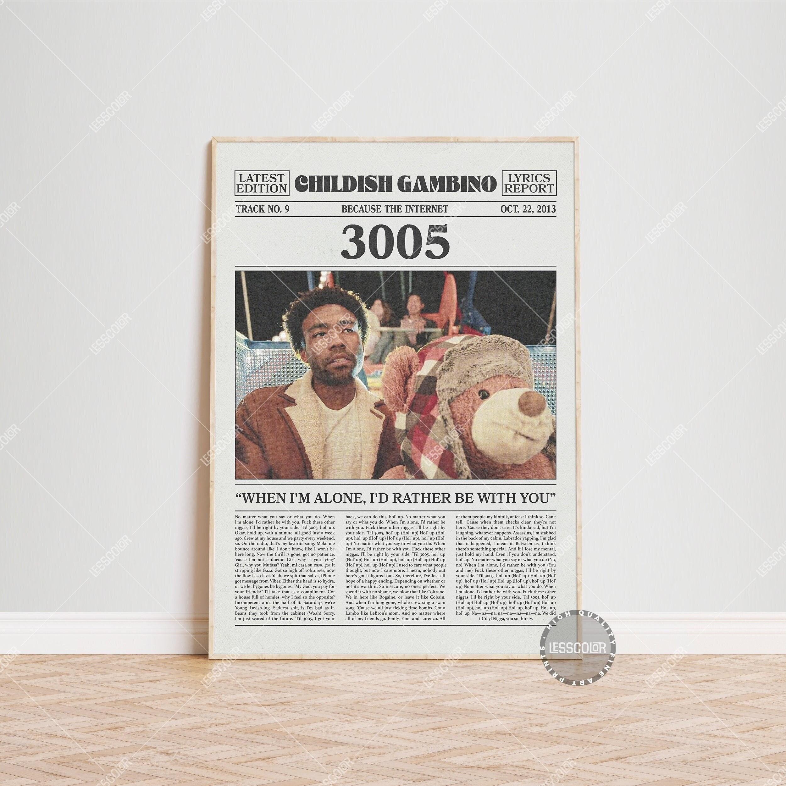 Childish Gambino Retro Newspaper Print, 3005 Poster