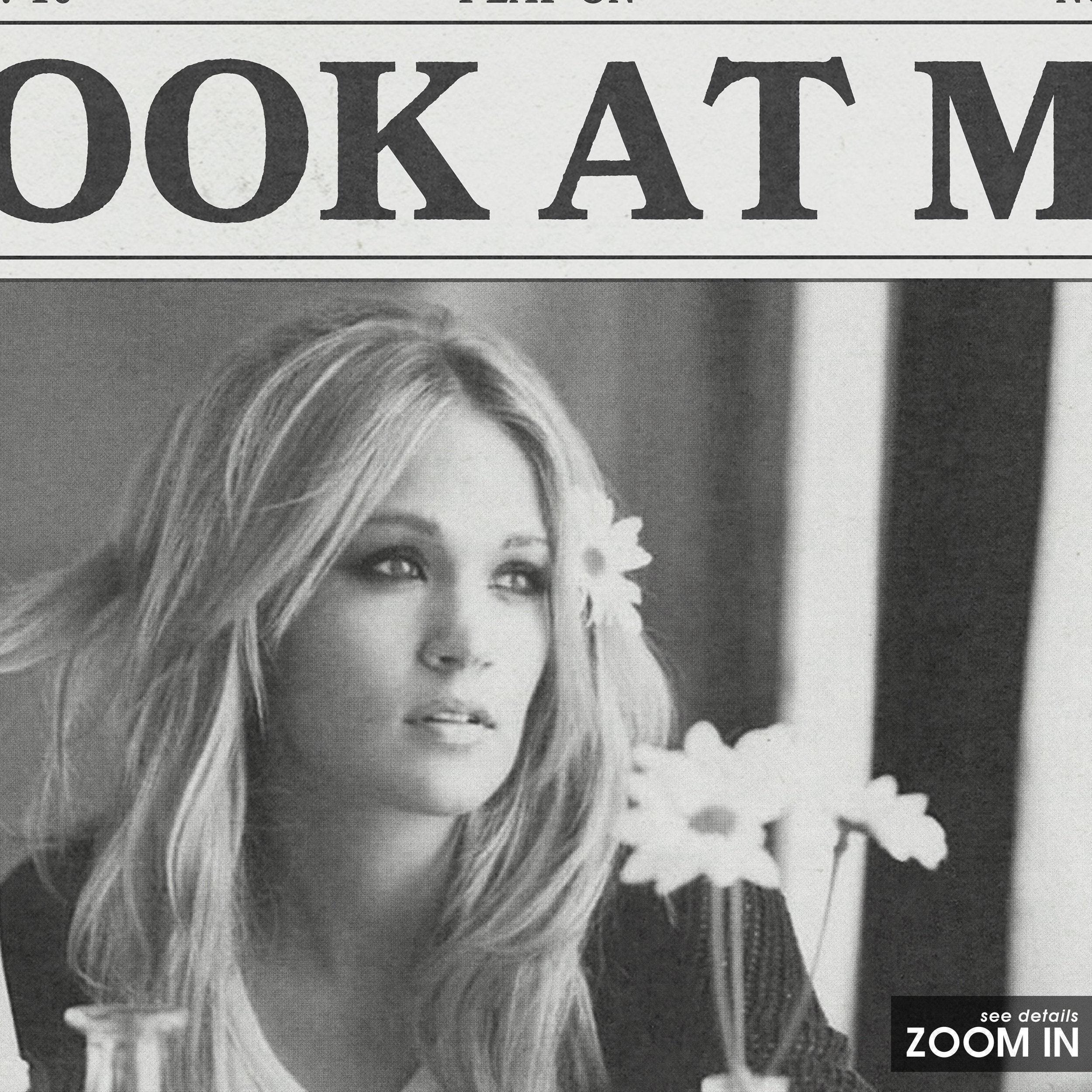 Carrie Underwood Retro Newspaper Print, Look at Me Poster