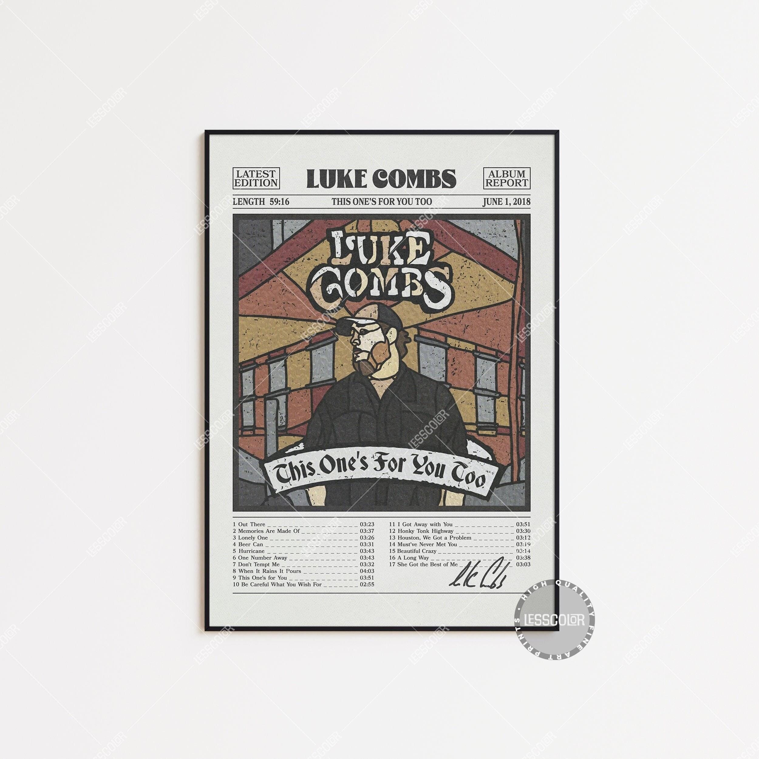 Luke Combs Retro Newspaper Print, This One’s For You Too Poster