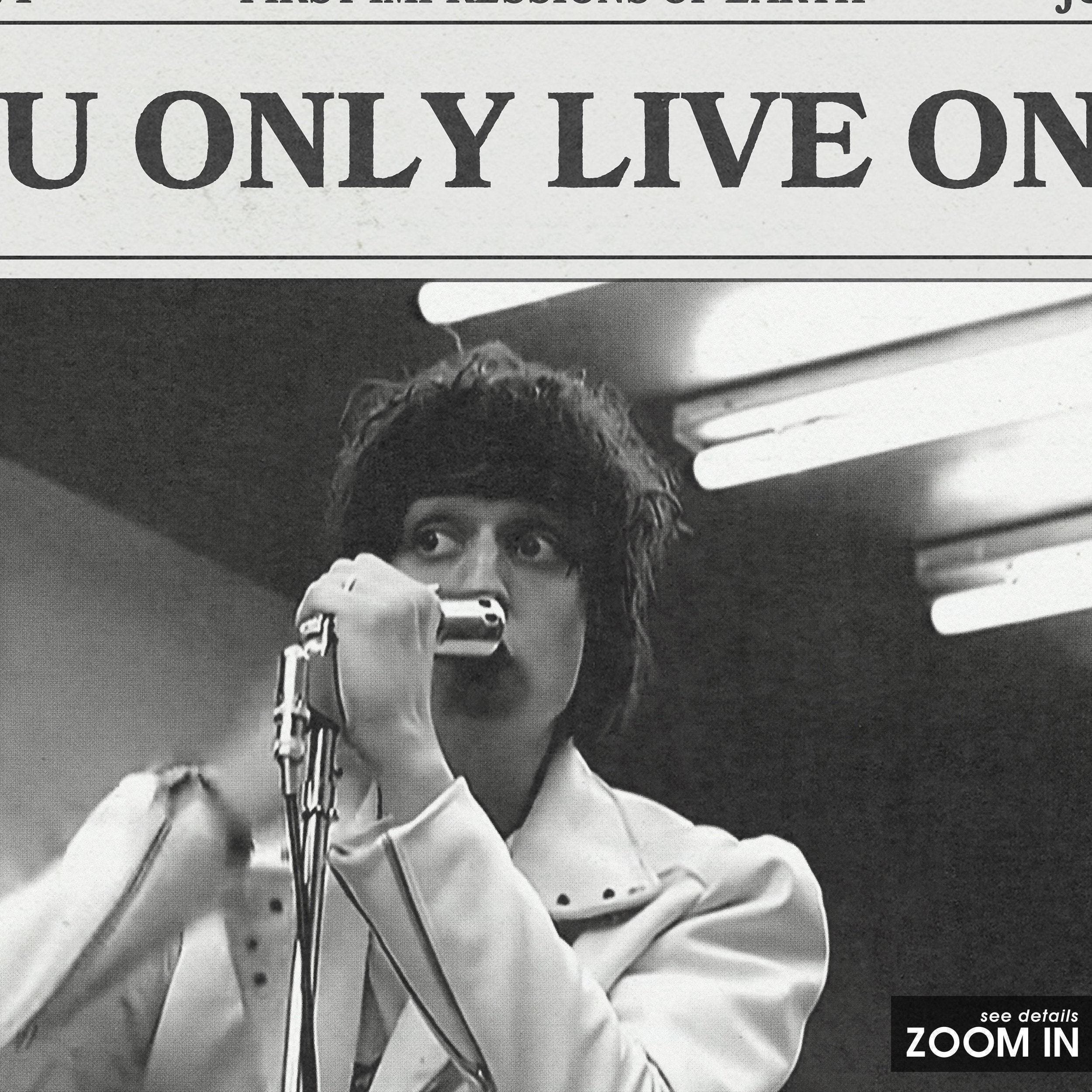 The Strokes Retro Newspaper Print, You Only Live Once Poster