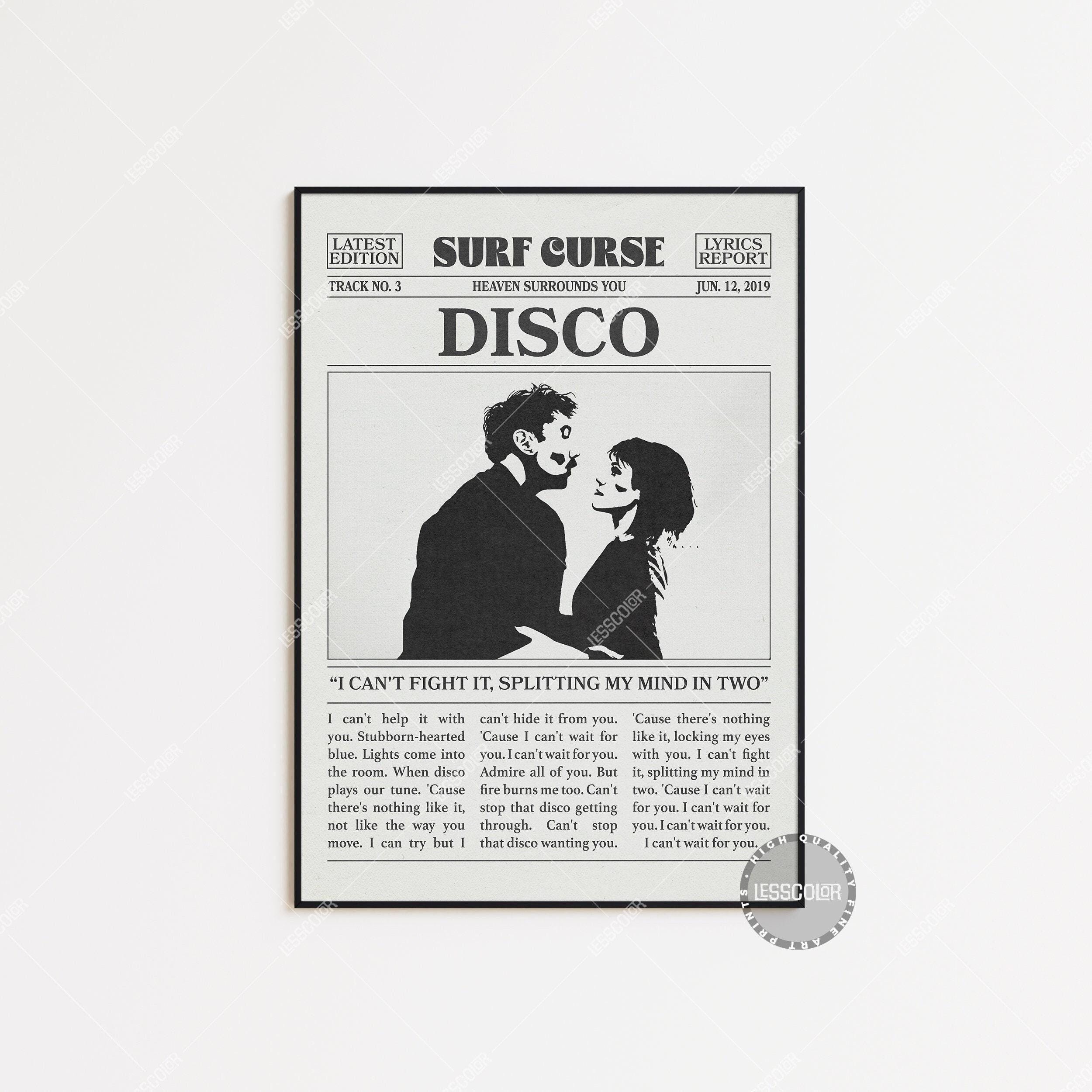 Surf Curse Retro Newspaper Print, Disco Poster main variant image