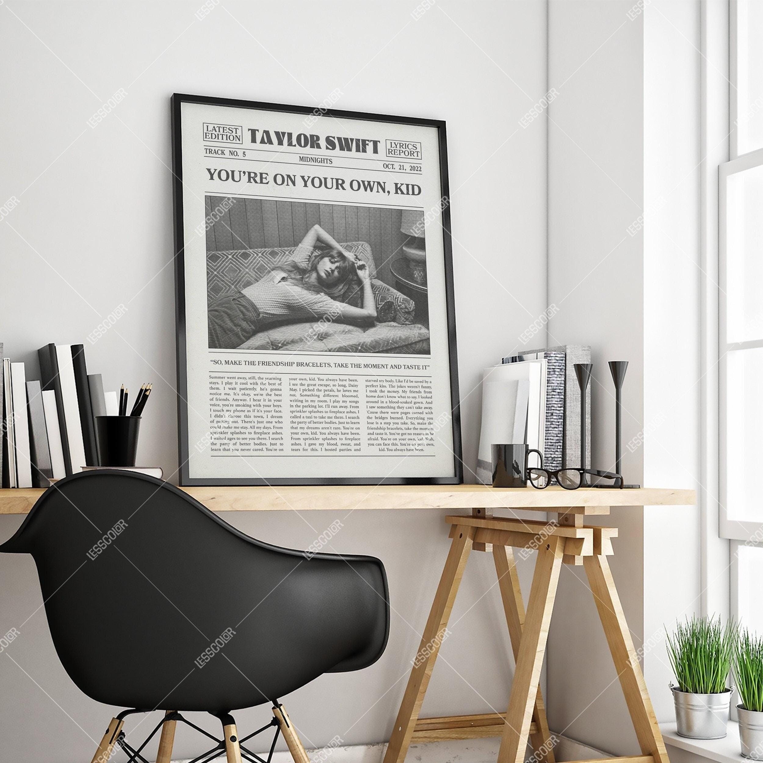 Taylor Swift Retro Newspaper Print, You're on your own kid Poster