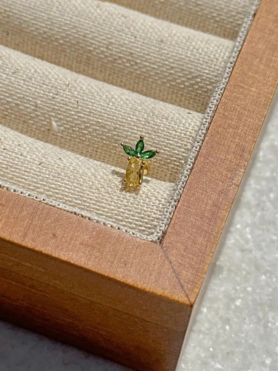 Taşlı Piercing 925 Ayar Gümüş