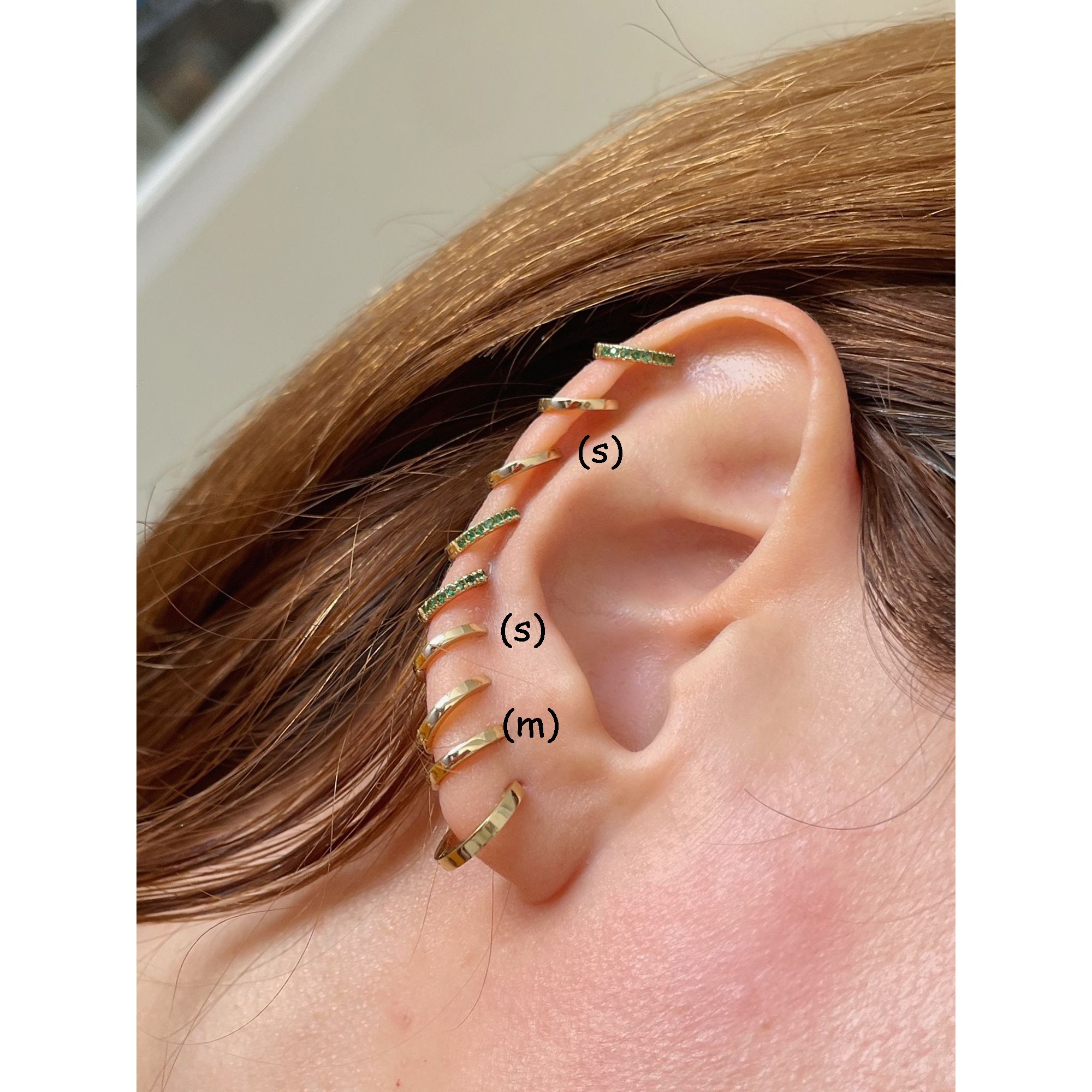 Rose Gold 14 Ayar Halka Kıkırdak Küpe Roze Tragus Piercing