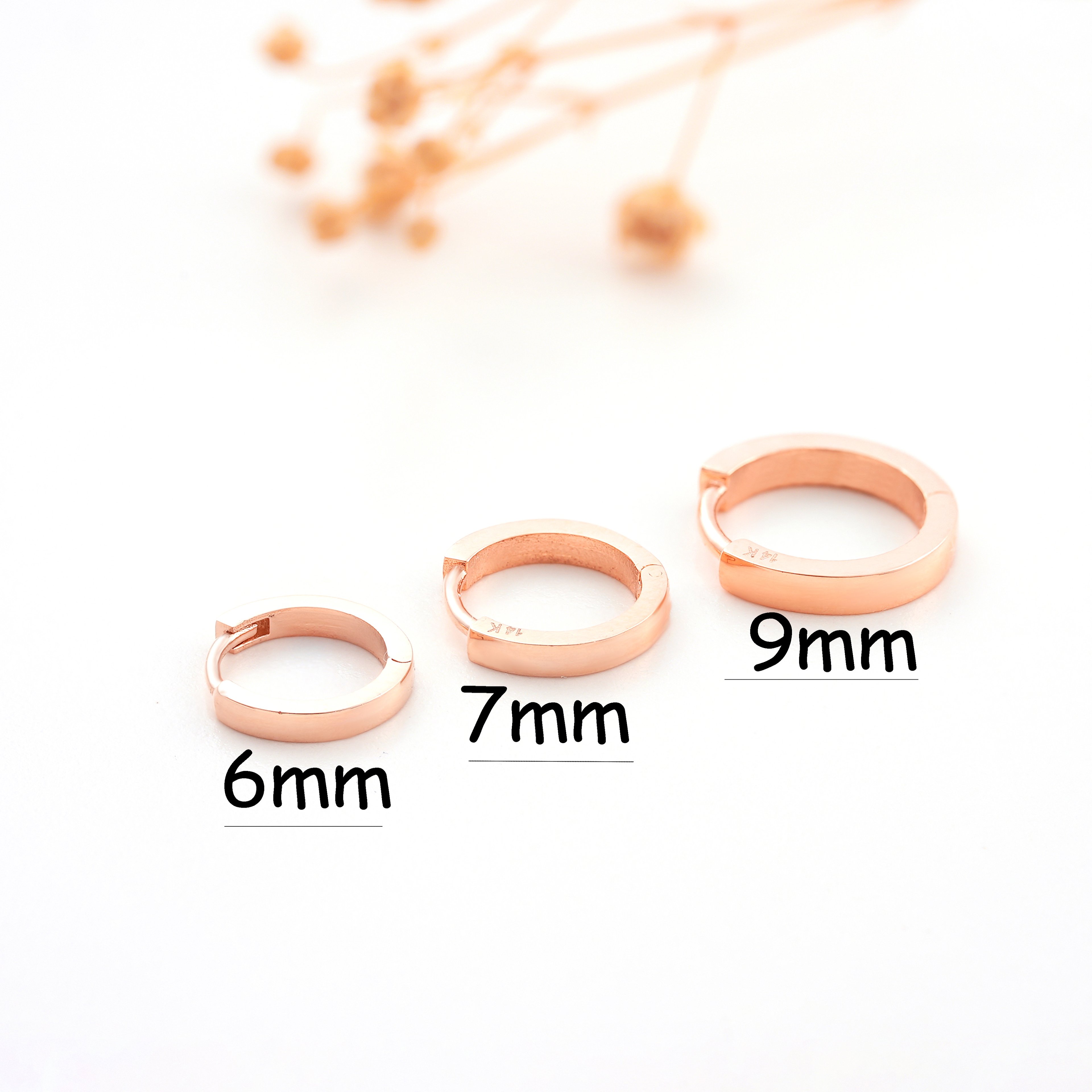 Rose Gold 14 Ayar Halka Kıkırdak Küpe Roze Tragus Piercing