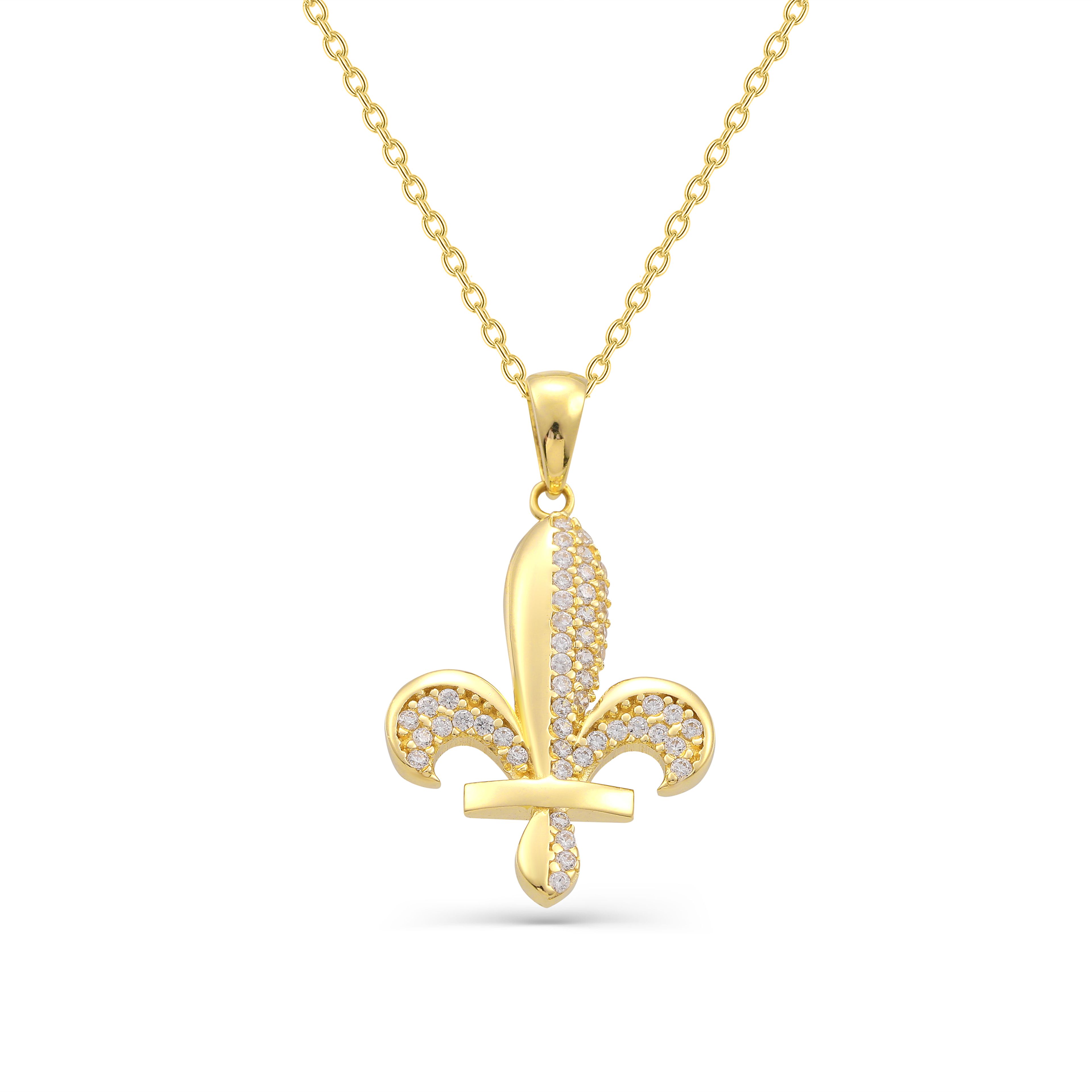 Zambak Kolye Ucu 14ayar Altın Fleur De Lis Pendant, 1,85gr SKYL02