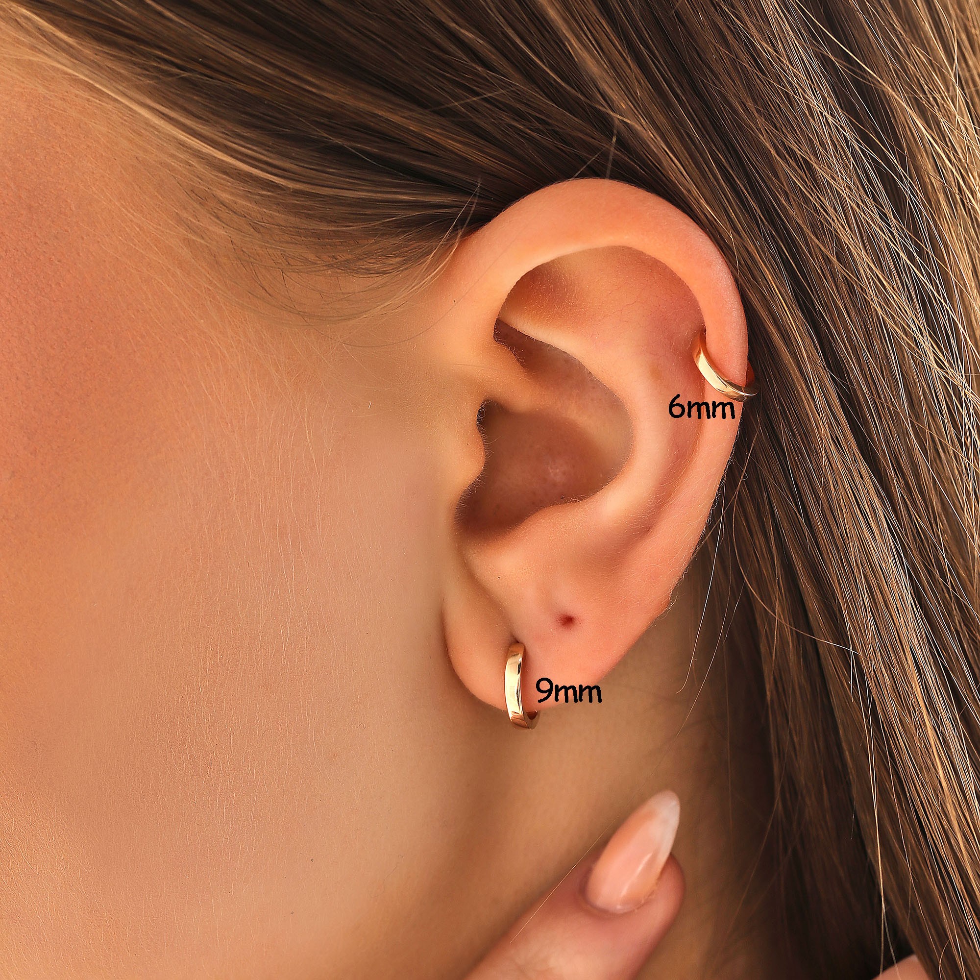 Rose Gold 14 Ayar Halka Kıkırdak Küpe Roze Tragus Piercing