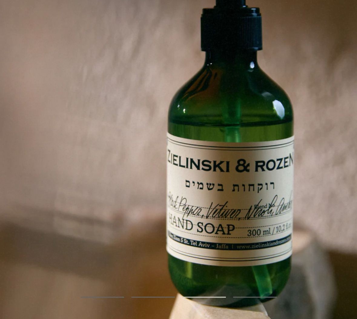 Zielinski & Rozen BLACK PEPPER, VETIVER, NEROLI, AMBER LIQUID SOAP 300 ML / 10.1 FL.OZ
