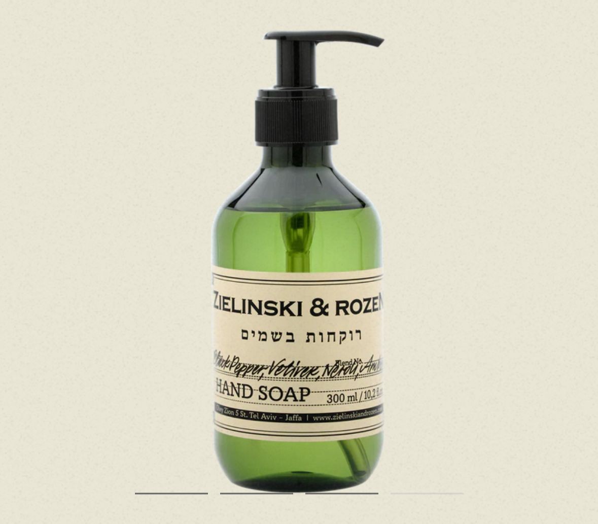 Zielinski & Rozen BLACK PEPPER, VETIVER, NEROLI, AMBER LIQUID SOAP 300 ML / 10.1 FL.OZ