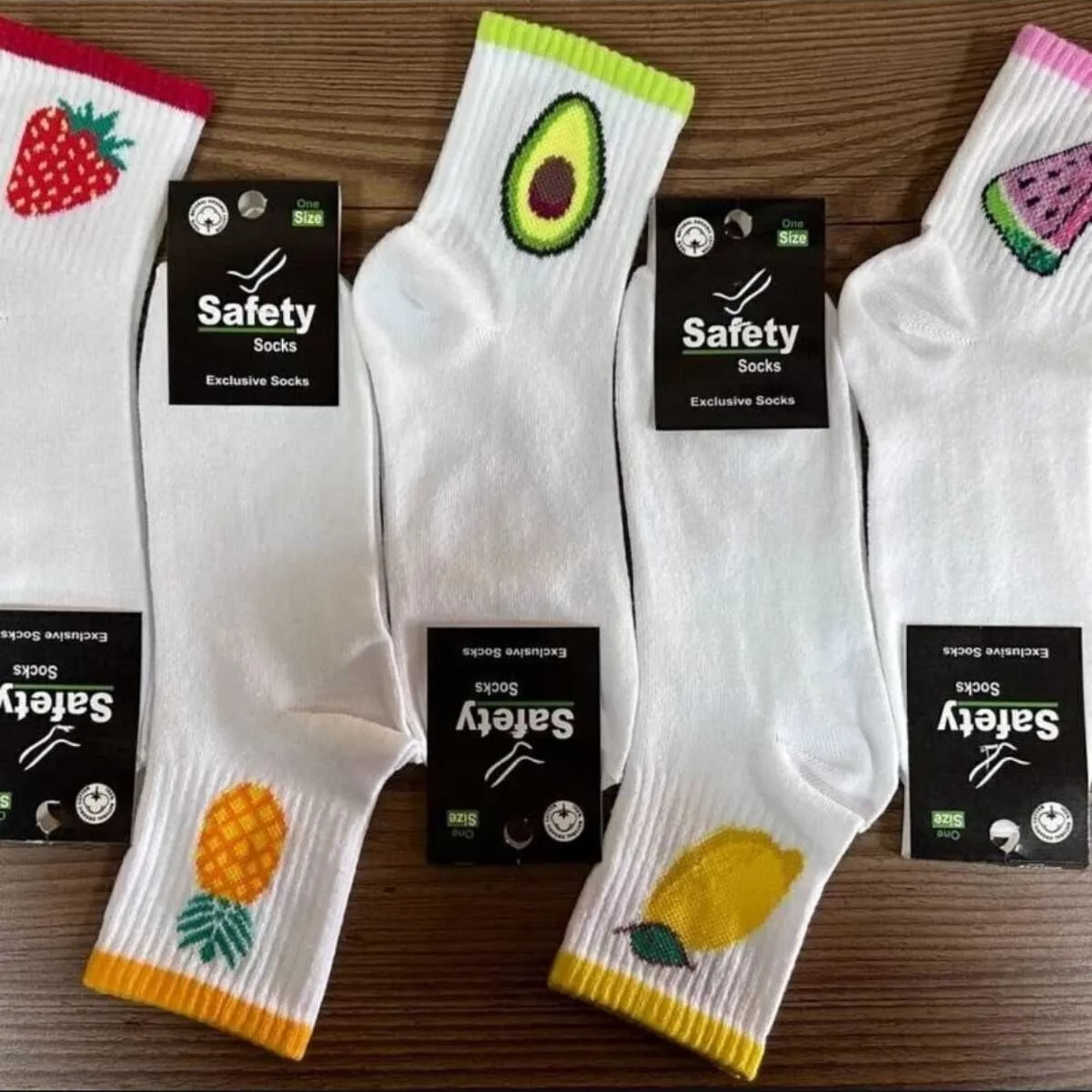 Safety Socks Meyveli Desenli 12'li Kolej Çorap