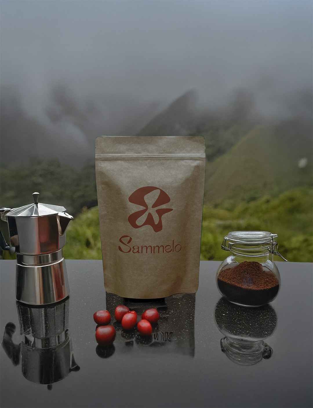 Sammelo Store Uganda & Brezilya Espresso Blend –500g- Orta Kavrum %100 Arabica – Natural & Washed – Çikolata, Bitter, Fındık Aromalı – Espresso & Filtre Kahve 