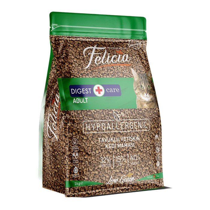 Az Tahıllı Yetişkin Tavuklu Hypoallergenic Kedi Maması 1 Kg