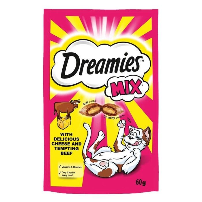 Mix İç Dolgulu Sığır Etli Ve Peynirli Kedi Ödül Maması 60 Gr