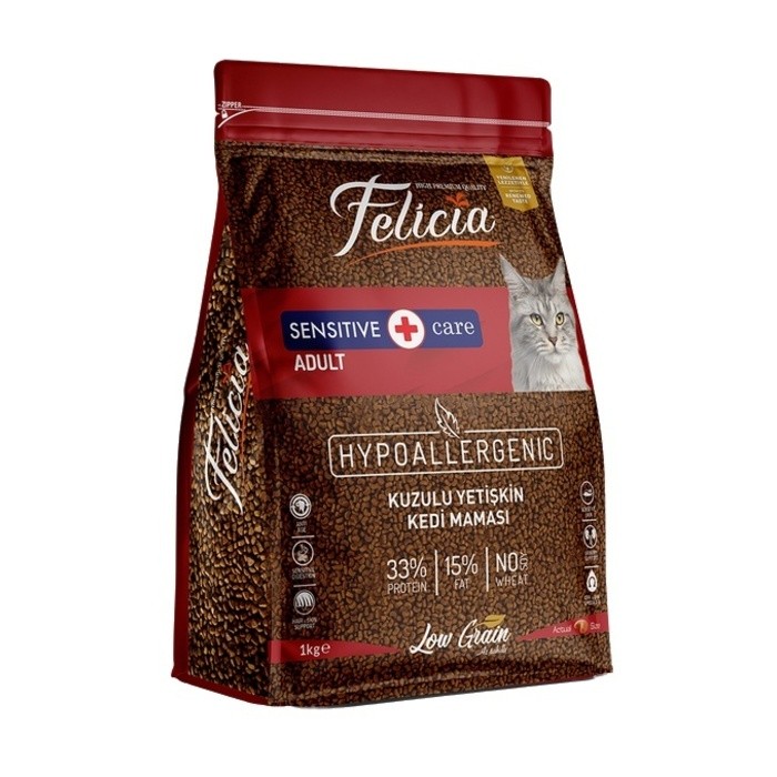 Az Tahıllı Yetişkin Kuzulu Hypo Allergenic Kedi Maması 1 Kg