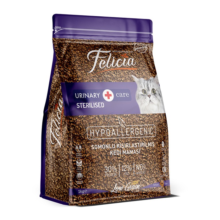 Az Tahıllı Sterilised Kısırlaştırılmış Somonlu Hypoallergenic Kedi Maması 1 Kg
