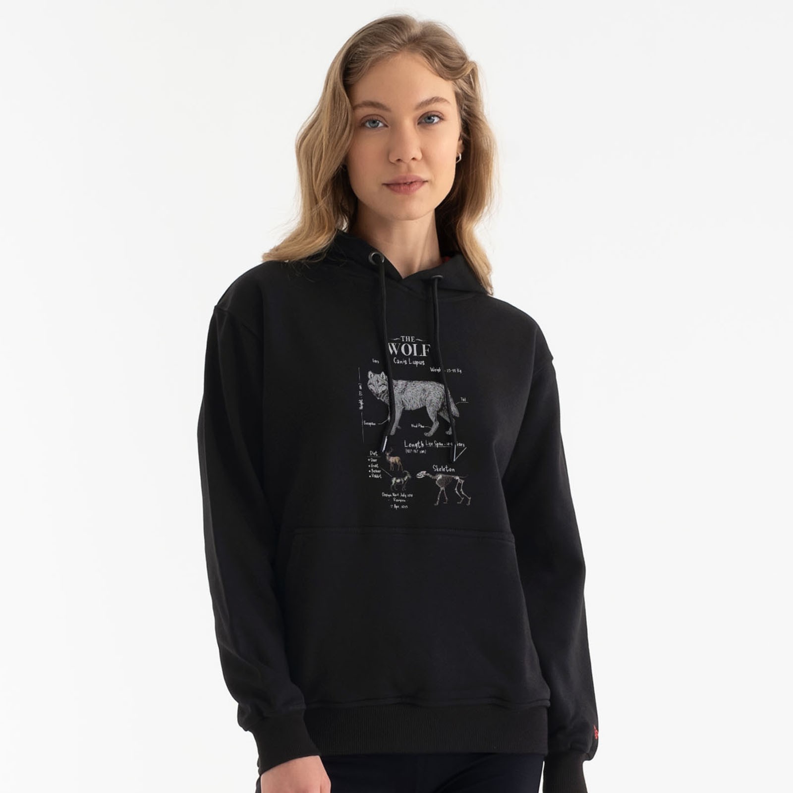 Anatomy Wolf Graphic Hoodie