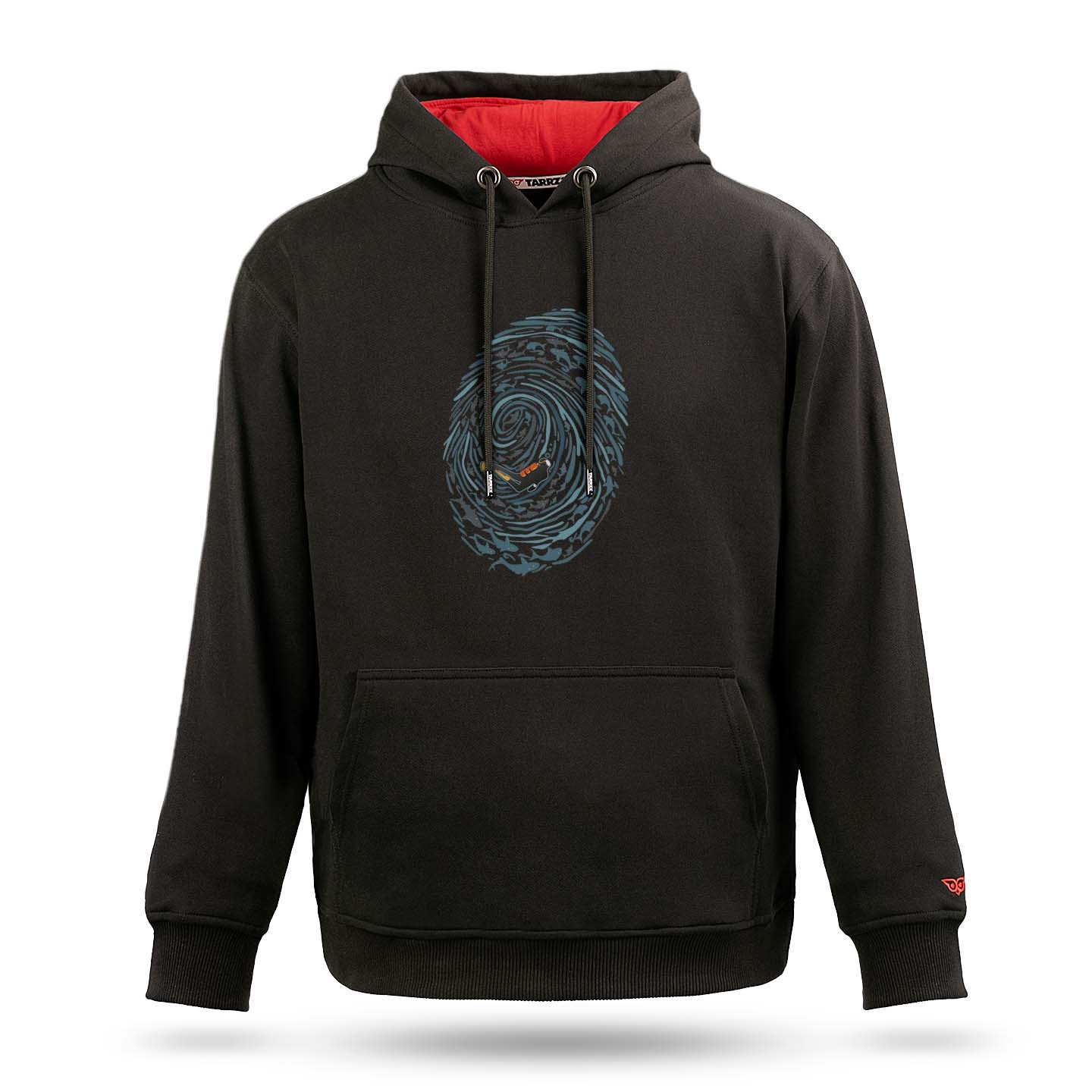 Fingerprint and Diver Graphic Hoodie