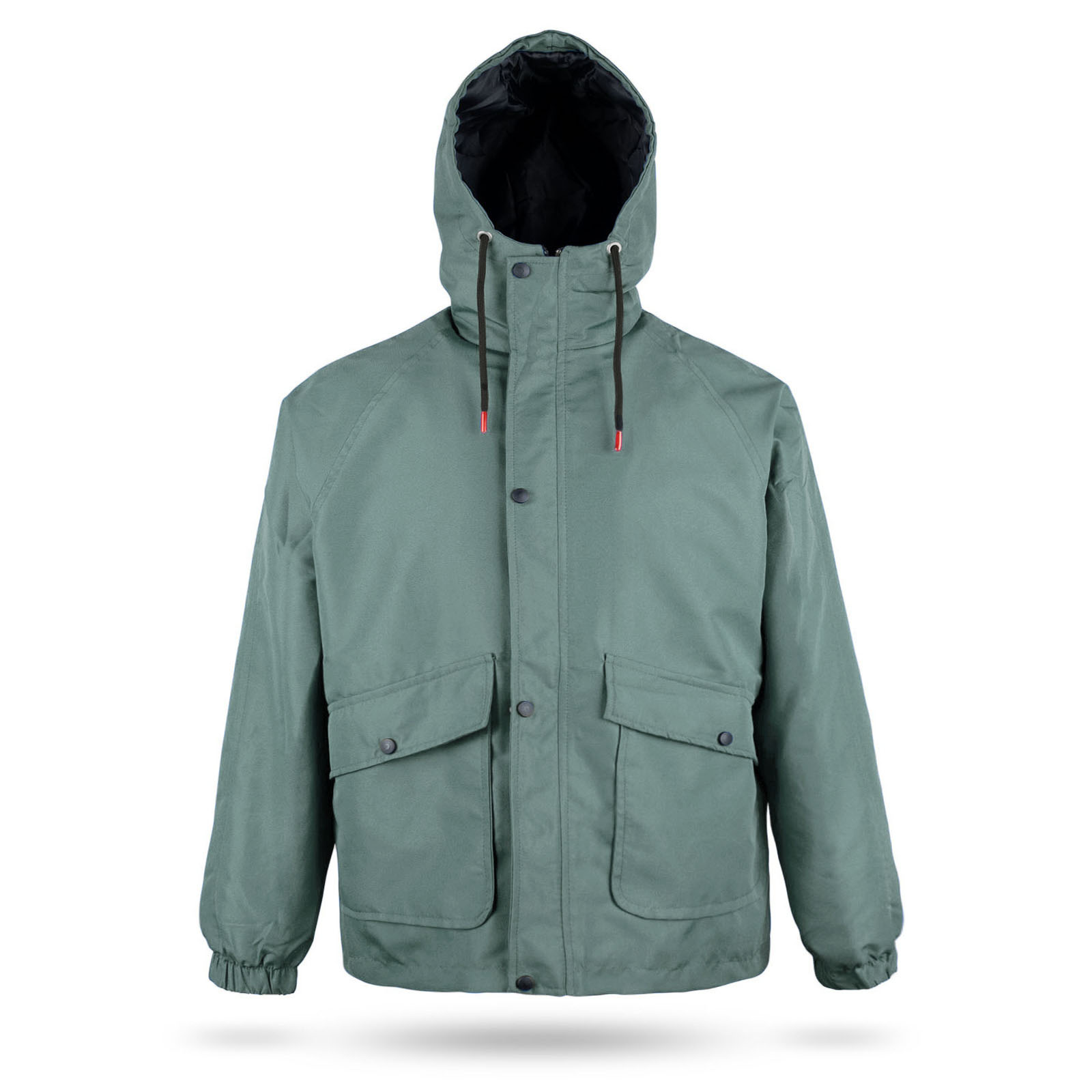 Forest Edge Oversize Fermuarlı Kapüşonlu Yağmurluk