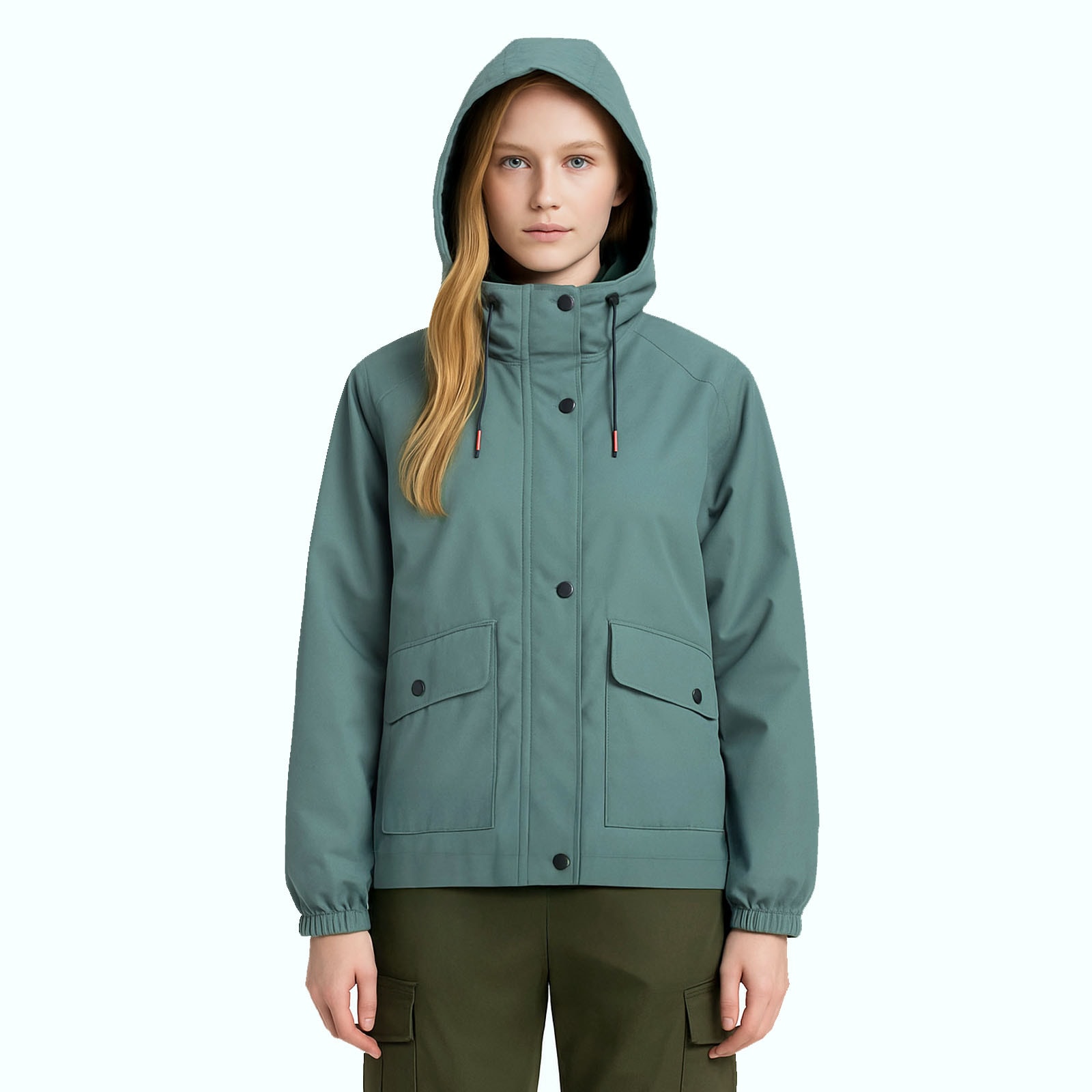 Forest Edge Oversized Hooded Raincoat Jacket