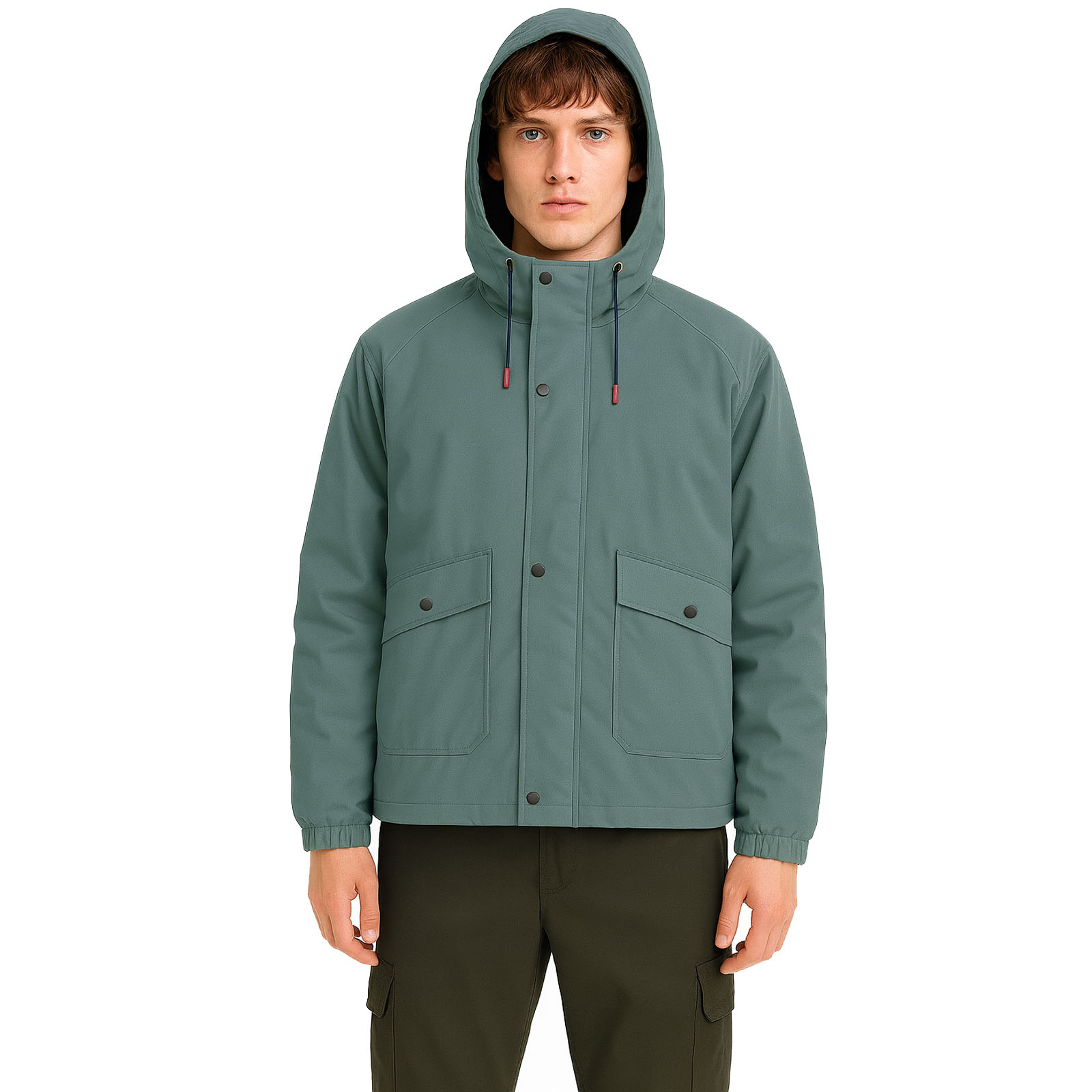 Forest Edge Oversized Hooded Raincoat Jacket