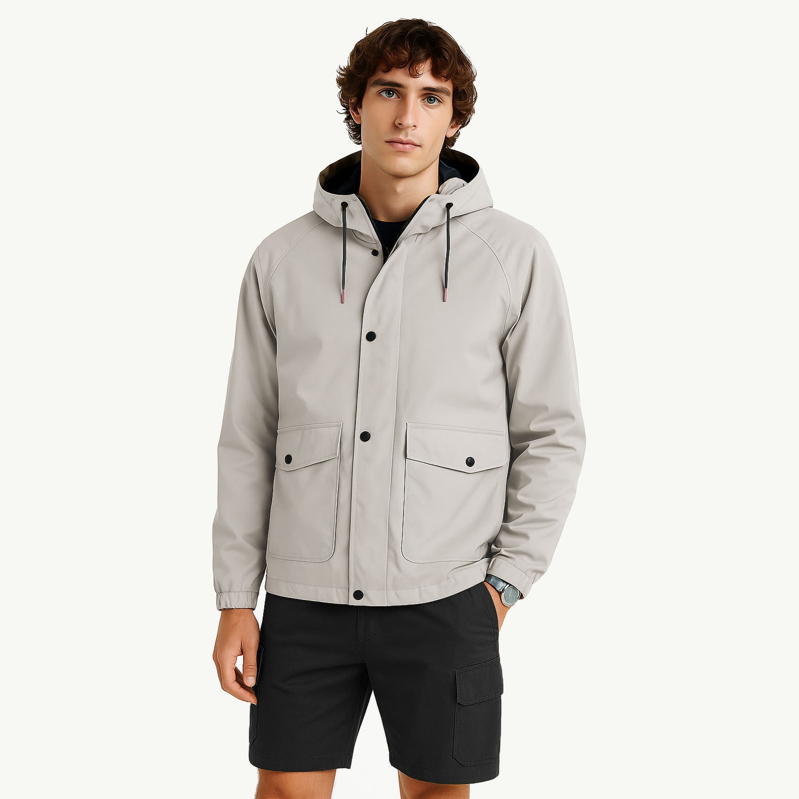 Desert Dune Oversized Zip-Up Hooded Raincoat