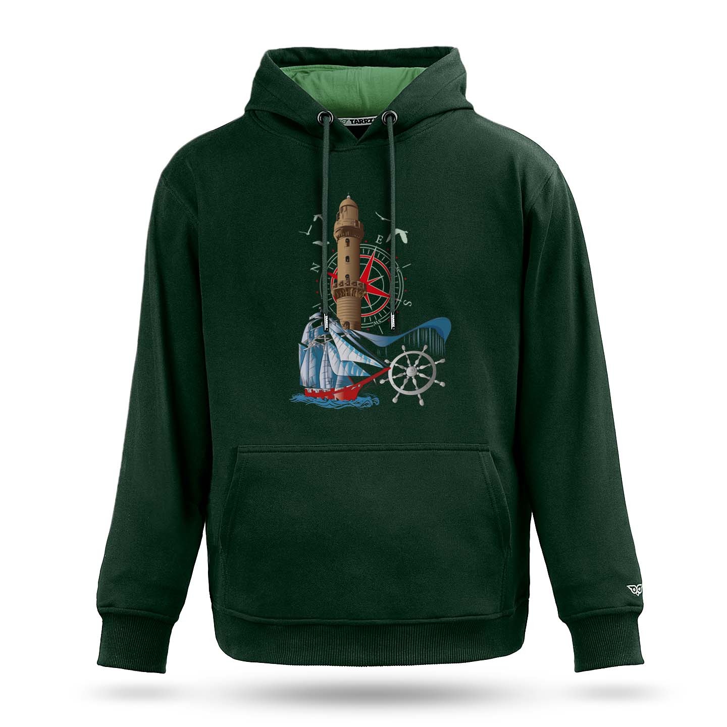 Lighthouse and Sailboat Graphic Hoodie