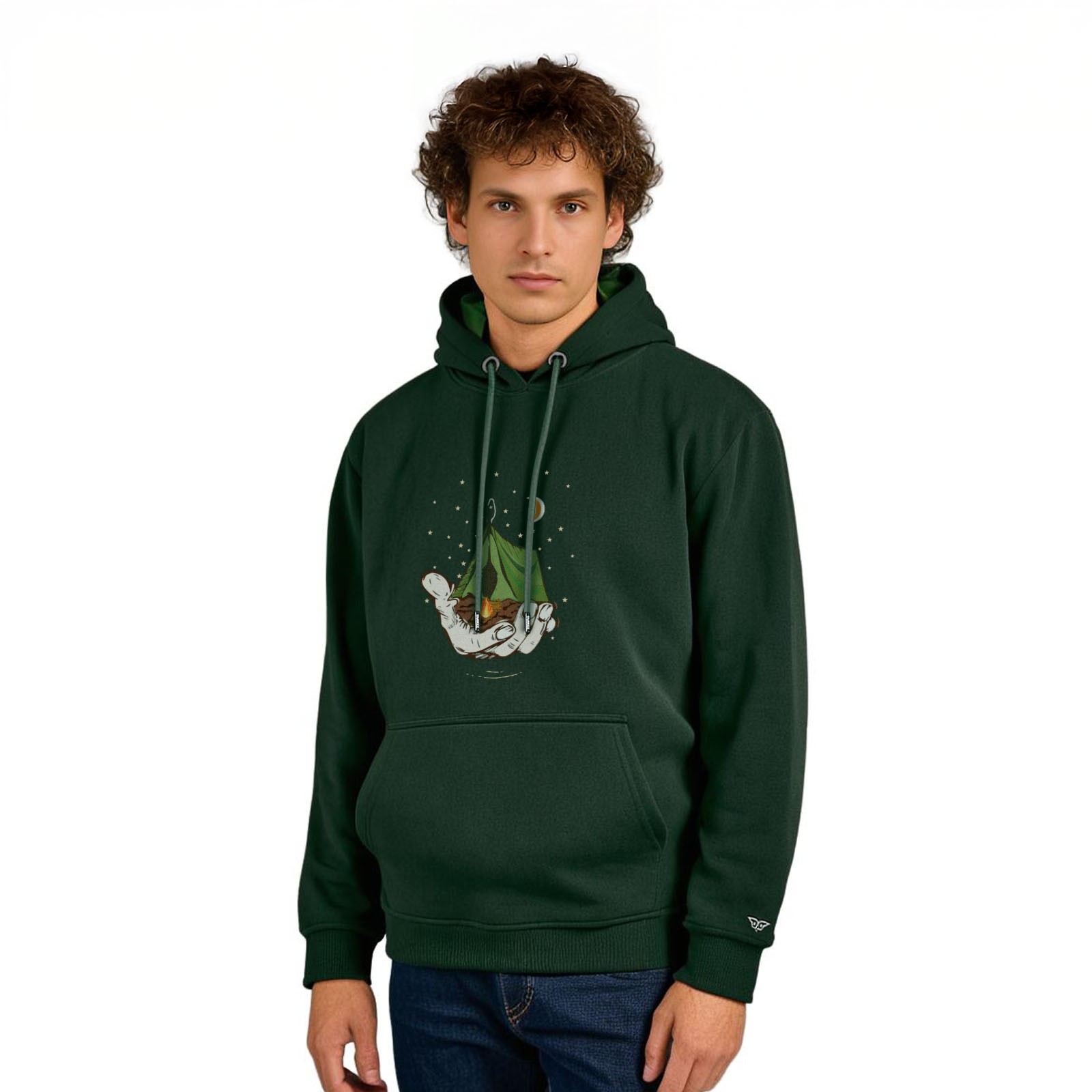 Camping and Night Graphic Hoodie