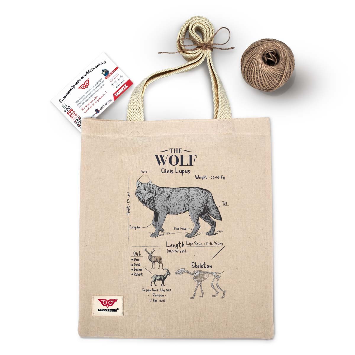 Ham Bez Çanta Tote Bag Anatomy Wolf